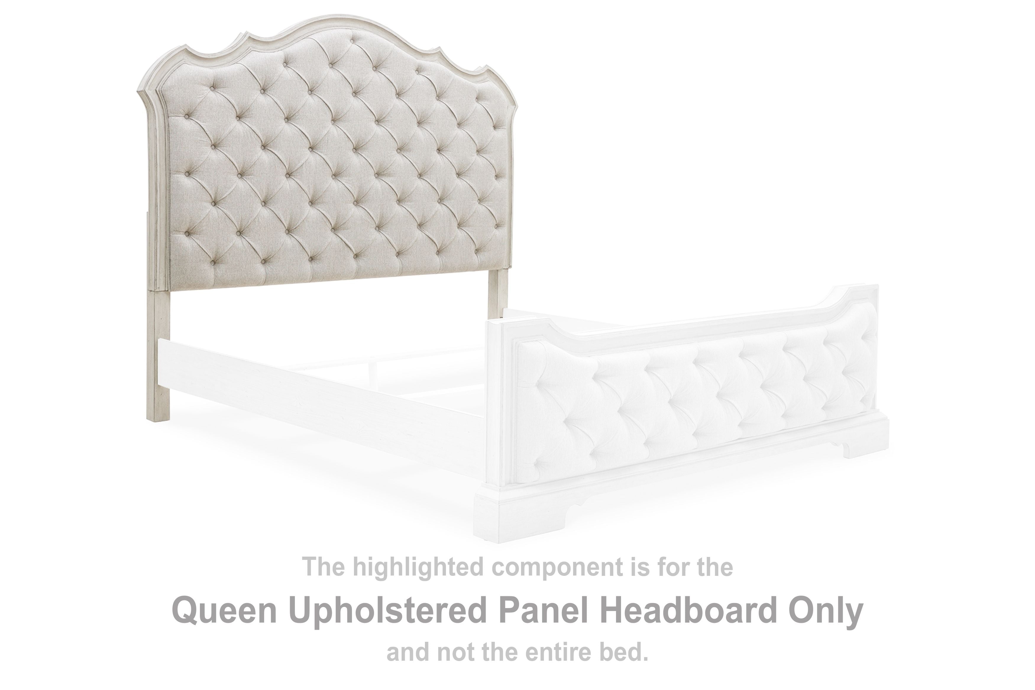 Arlendyne - Queen Upholstered Panel Headboard - Antique White