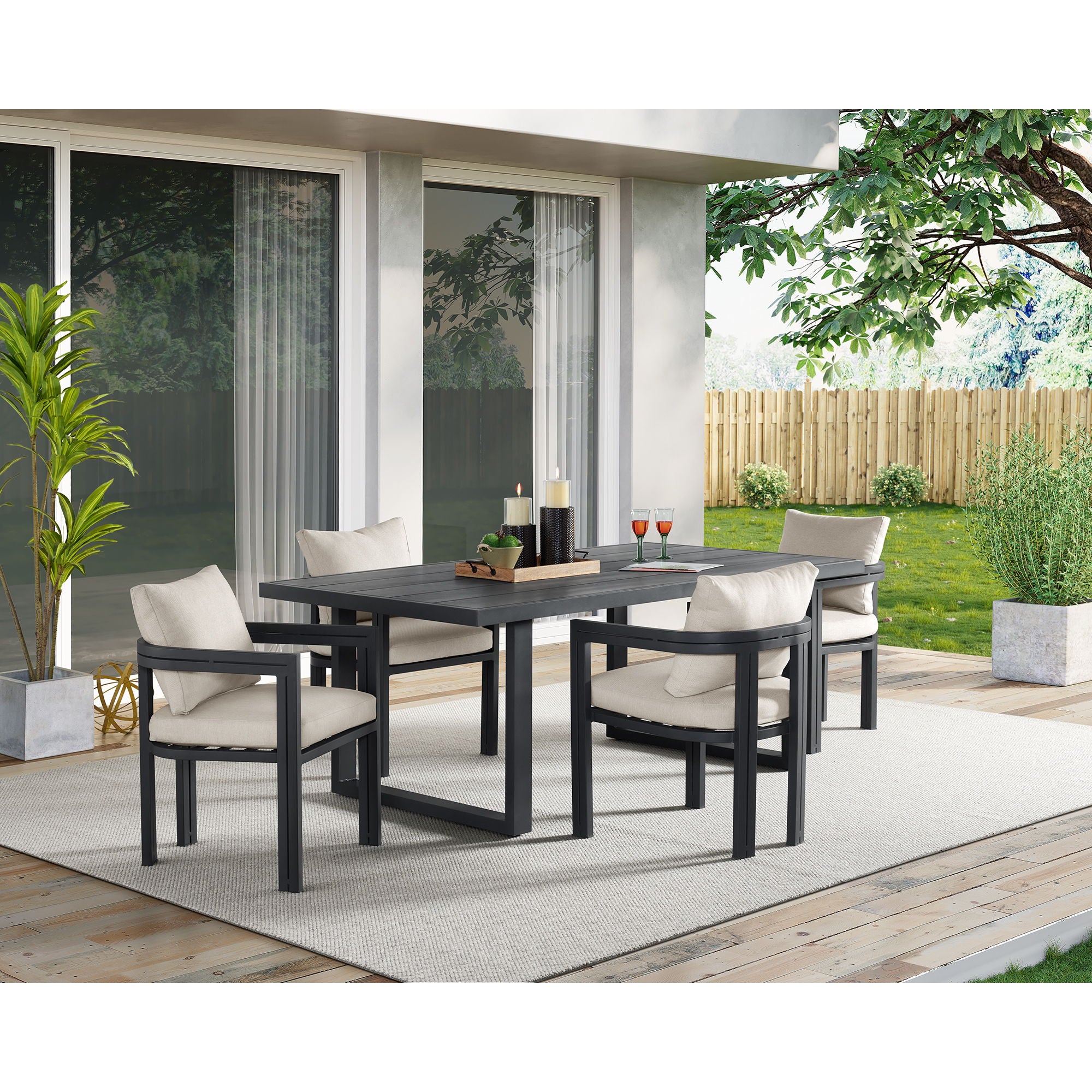 Playa - Dining Chair (Set of 2) - Dark Gray / Beige