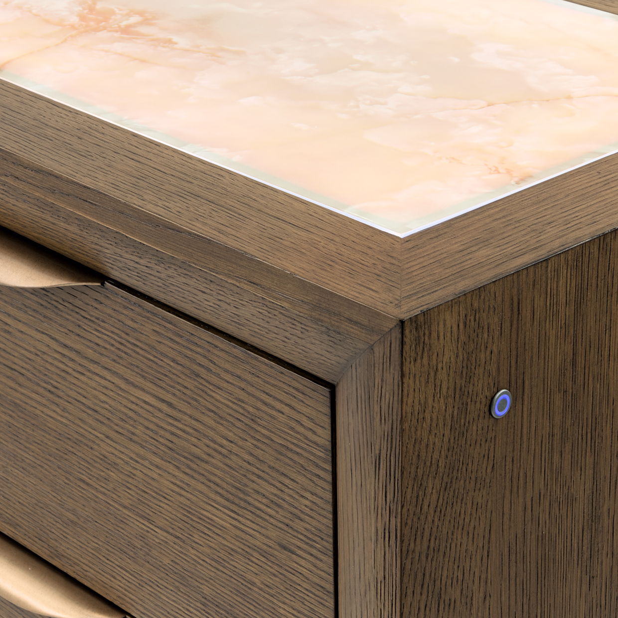 Portrait - 5-Drawer Chest With LED Lights - Sienna Brown