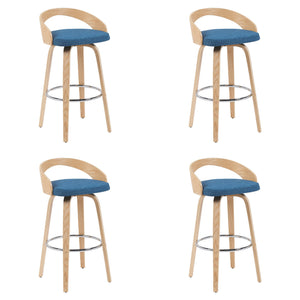 Sonia - Modern Swivel Bar Height Stool - Patterned Oak Wood Finish