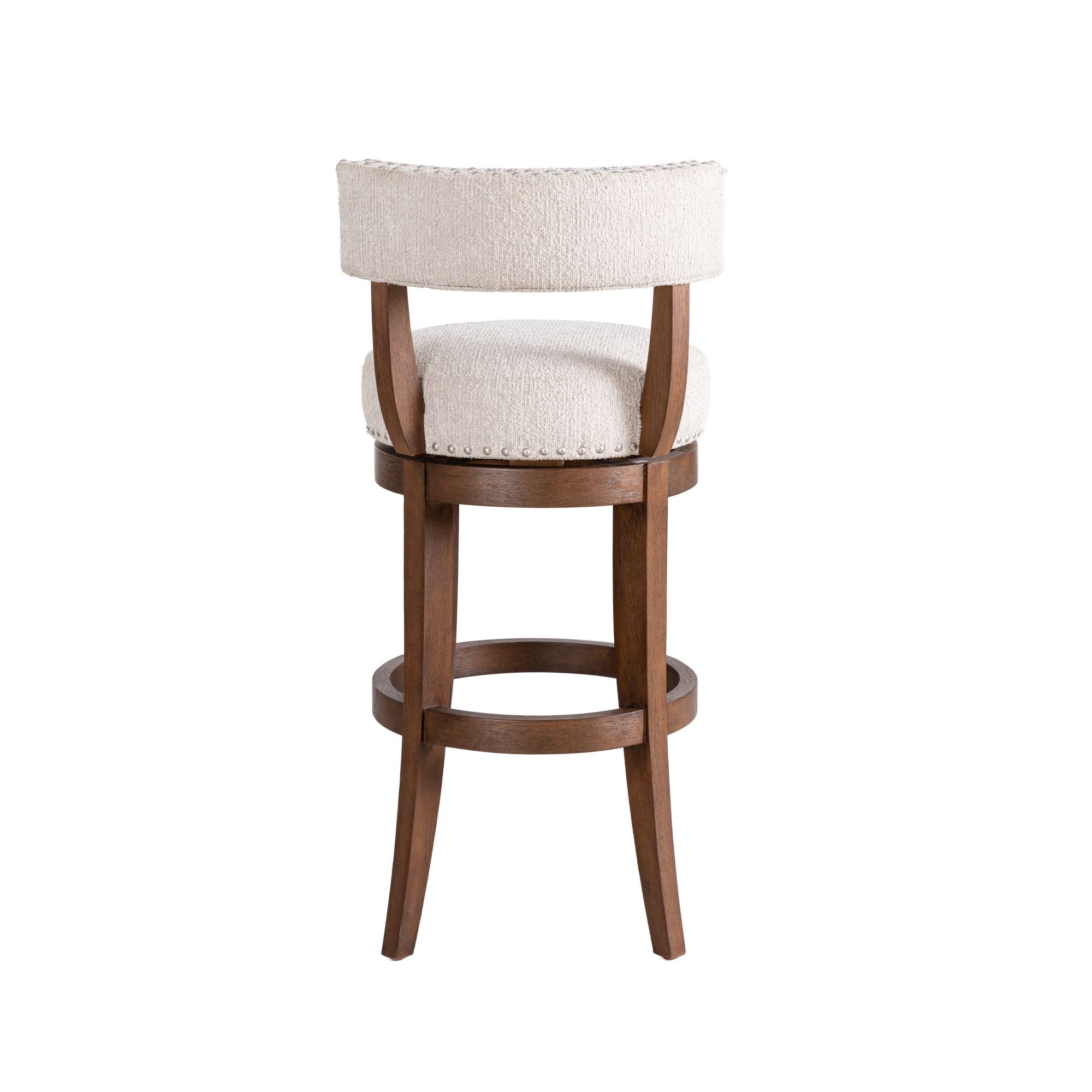 Mystic - Solid Wood Upholstered 30" Bar Height Swivel Barstool