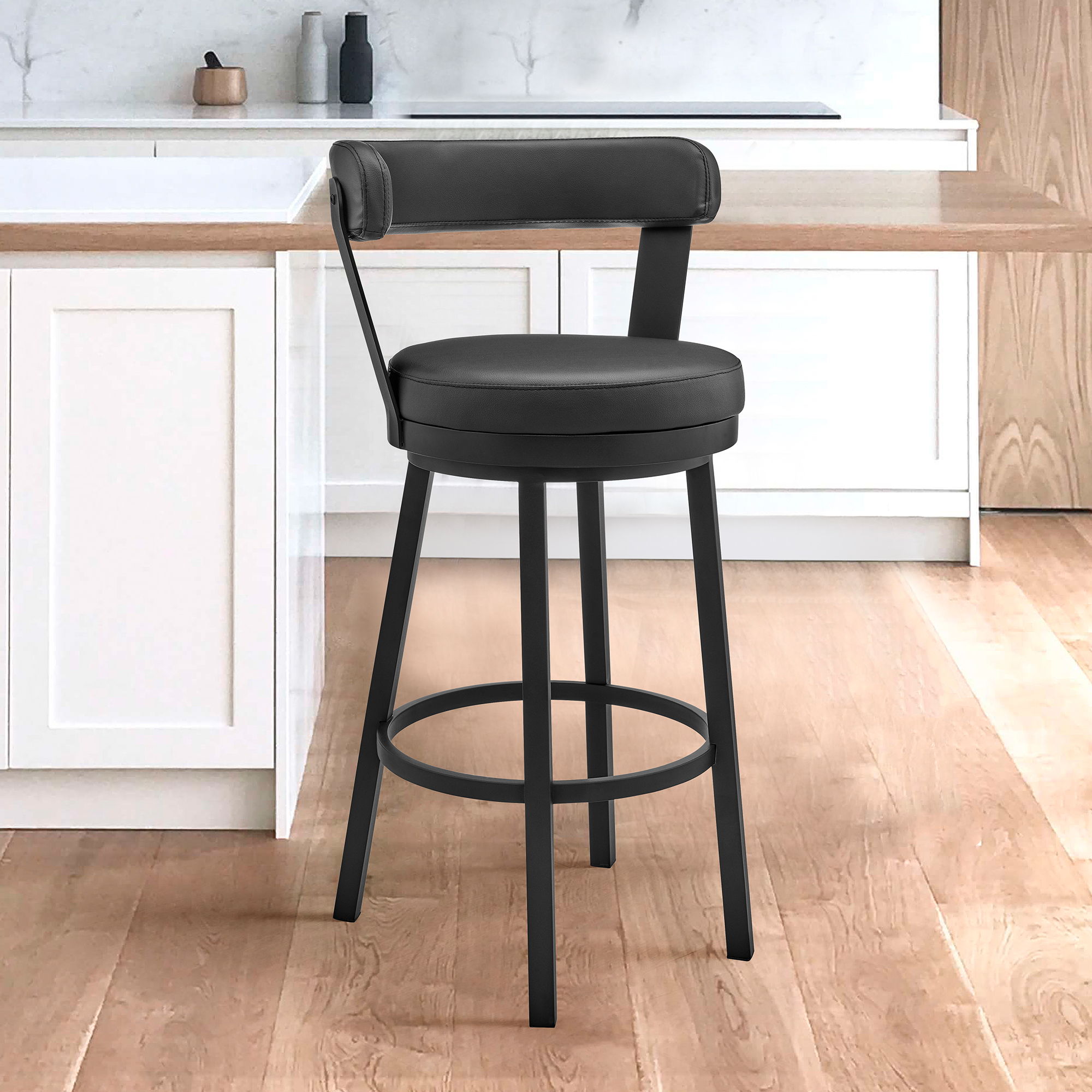 Bryant - Swivel Bar Stool With Black Frame