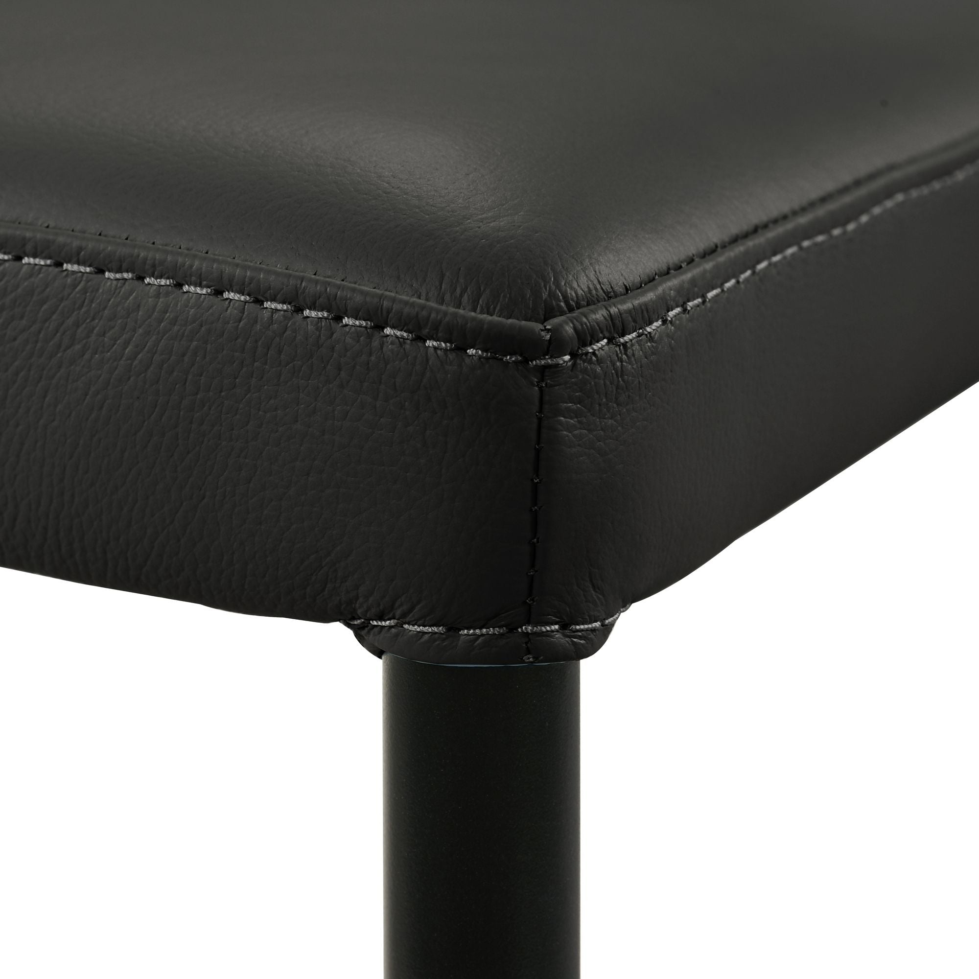Meriam - Full Back Top Grain Leather Upholstered Metal Dining Chairs (Set of 2)
