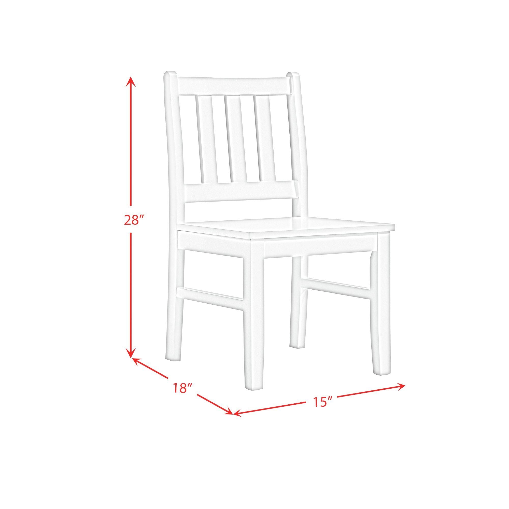 Travis Youth - 5 Piece Dining Set With Table And 4 Chairs - White