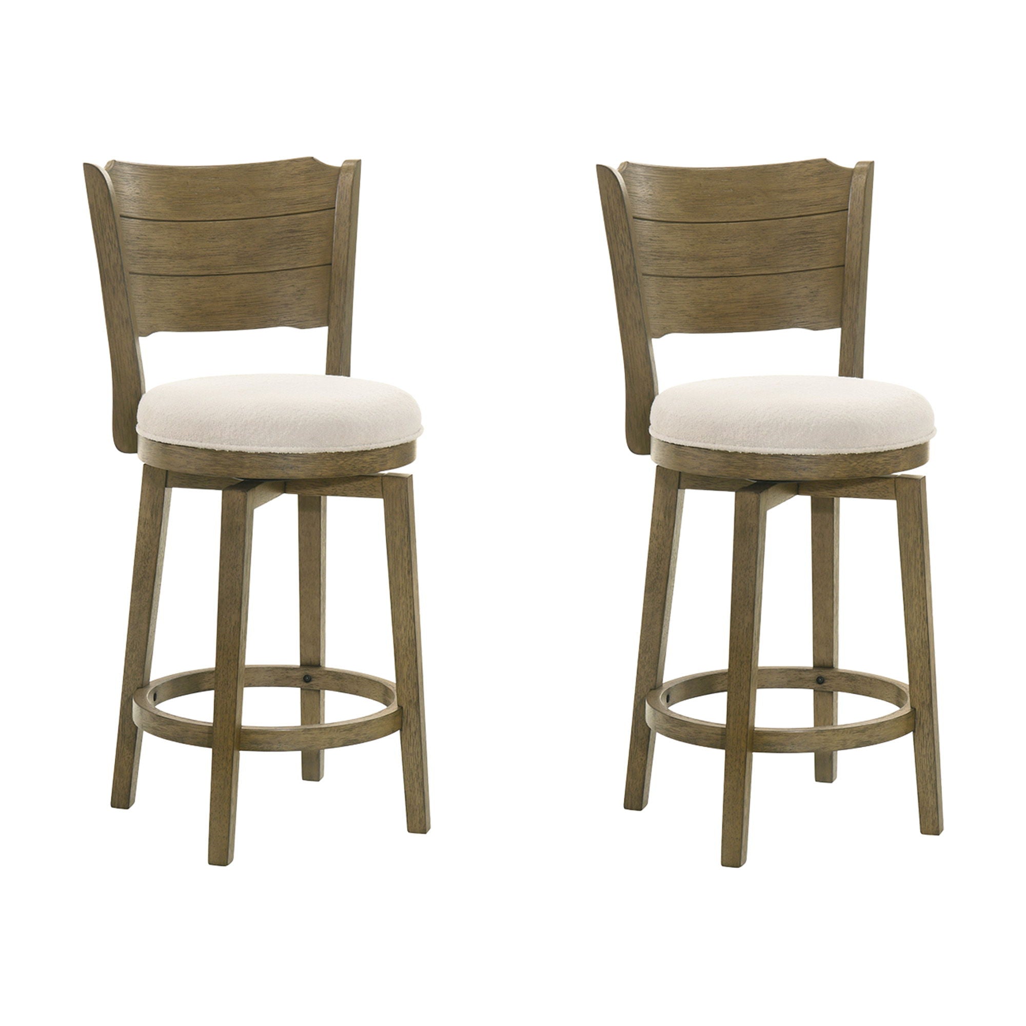 Winsley - Coastal Modern Swivel Wood Counter Height Kitchen Bar Stool