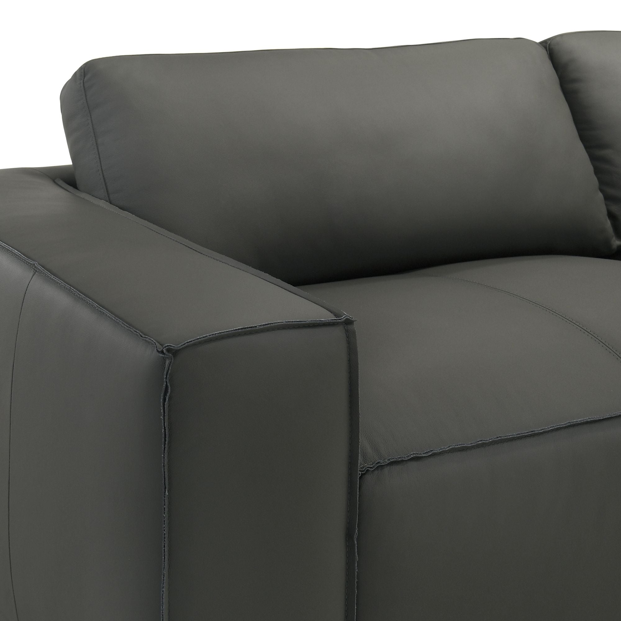 Clayton - Leather Loveseat With Track Arms