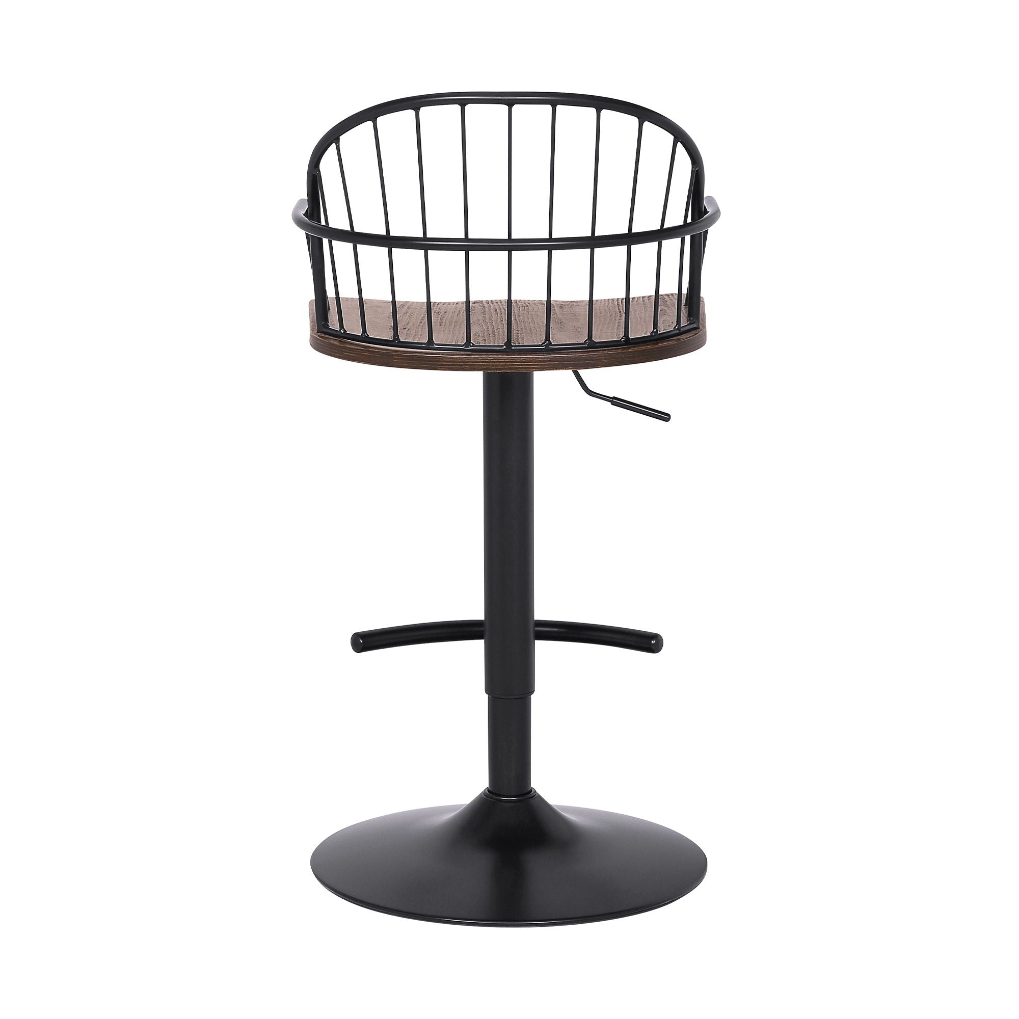 Edward - Adjustable Barstool - Black Powder / Walnut Glazed