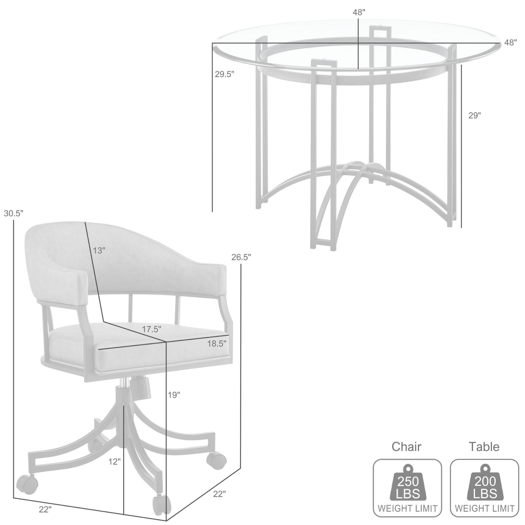 Tibet - 5 Piece Dining Set - Vintage Gray / Black