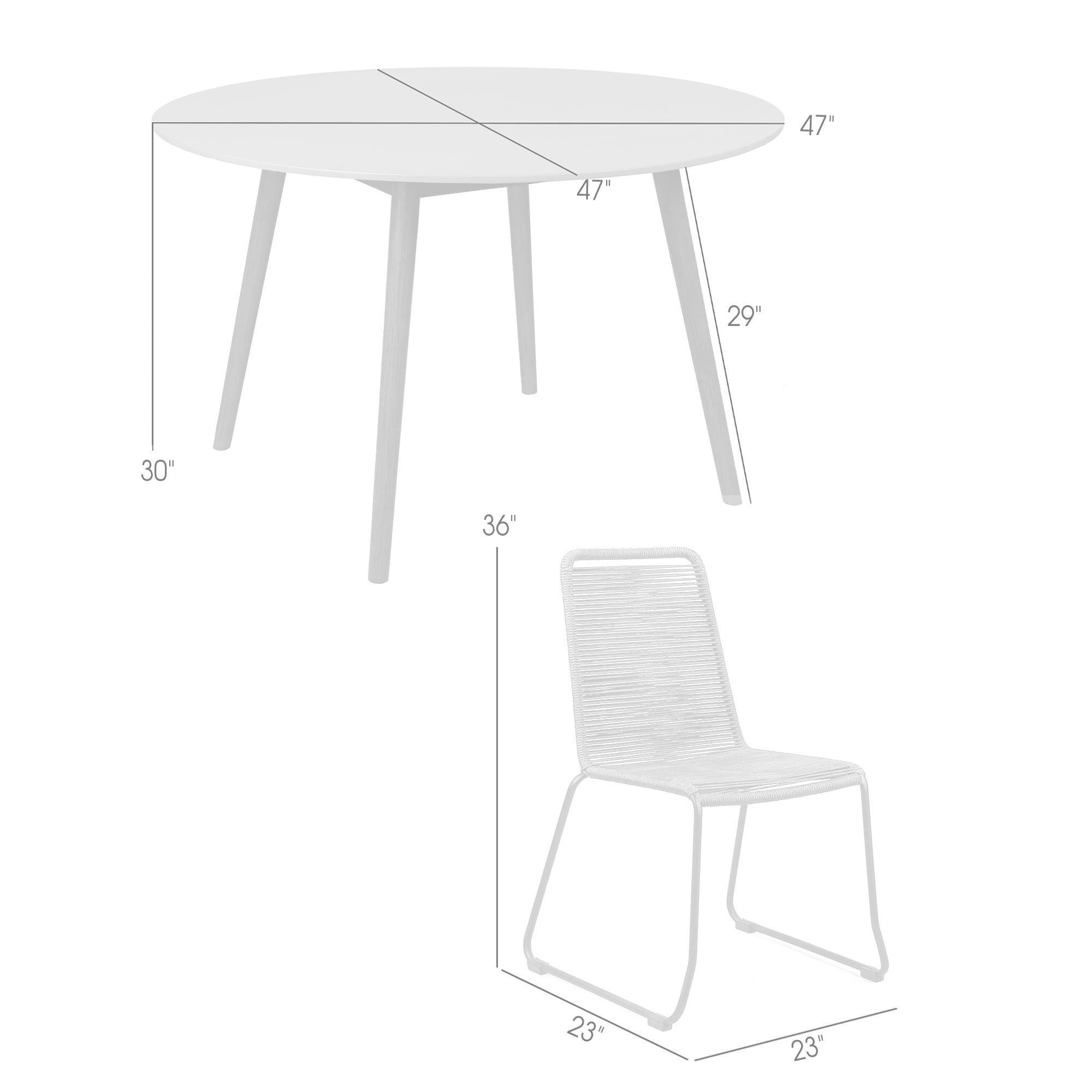 Sydney And Shasta - Patio Outdoor 47" Dining Set