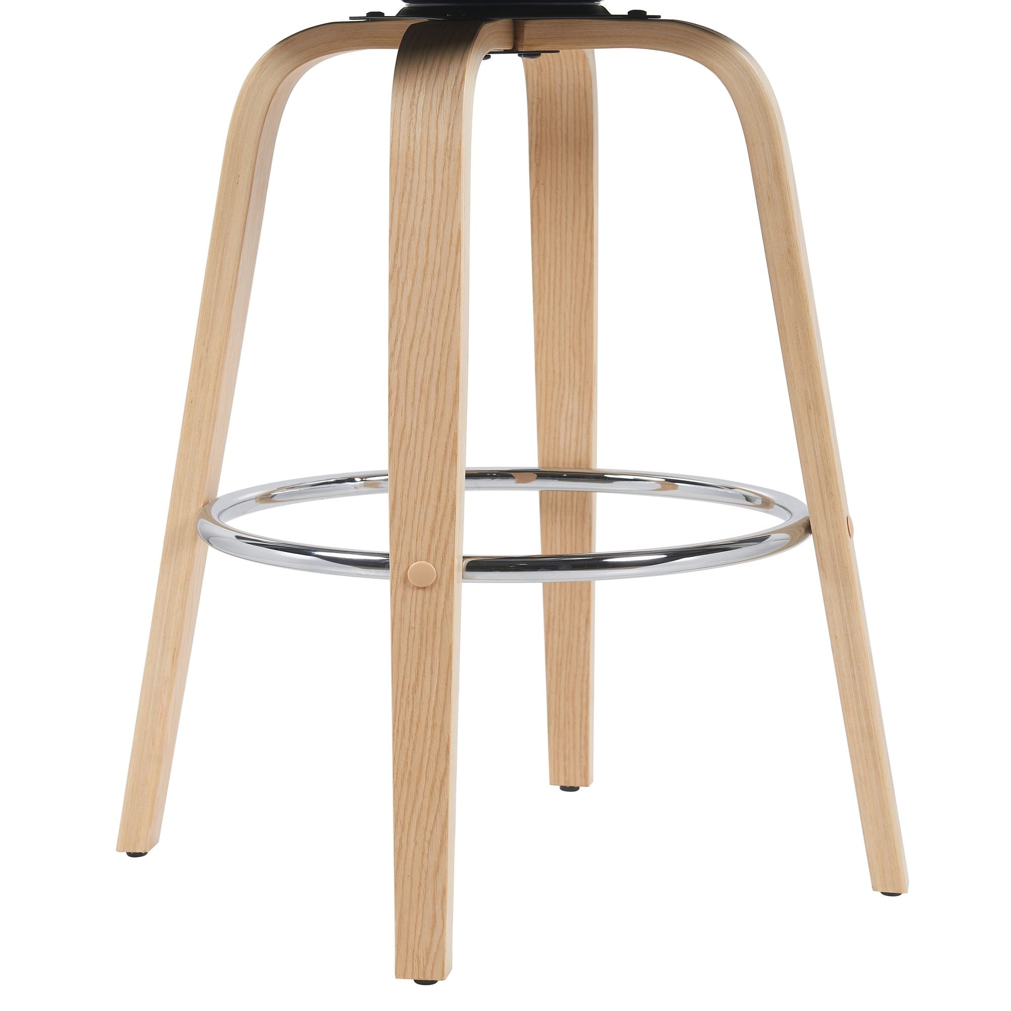 Sonia - Modern Swivel Bar Height Stool - Patterned Oak Wood Finish