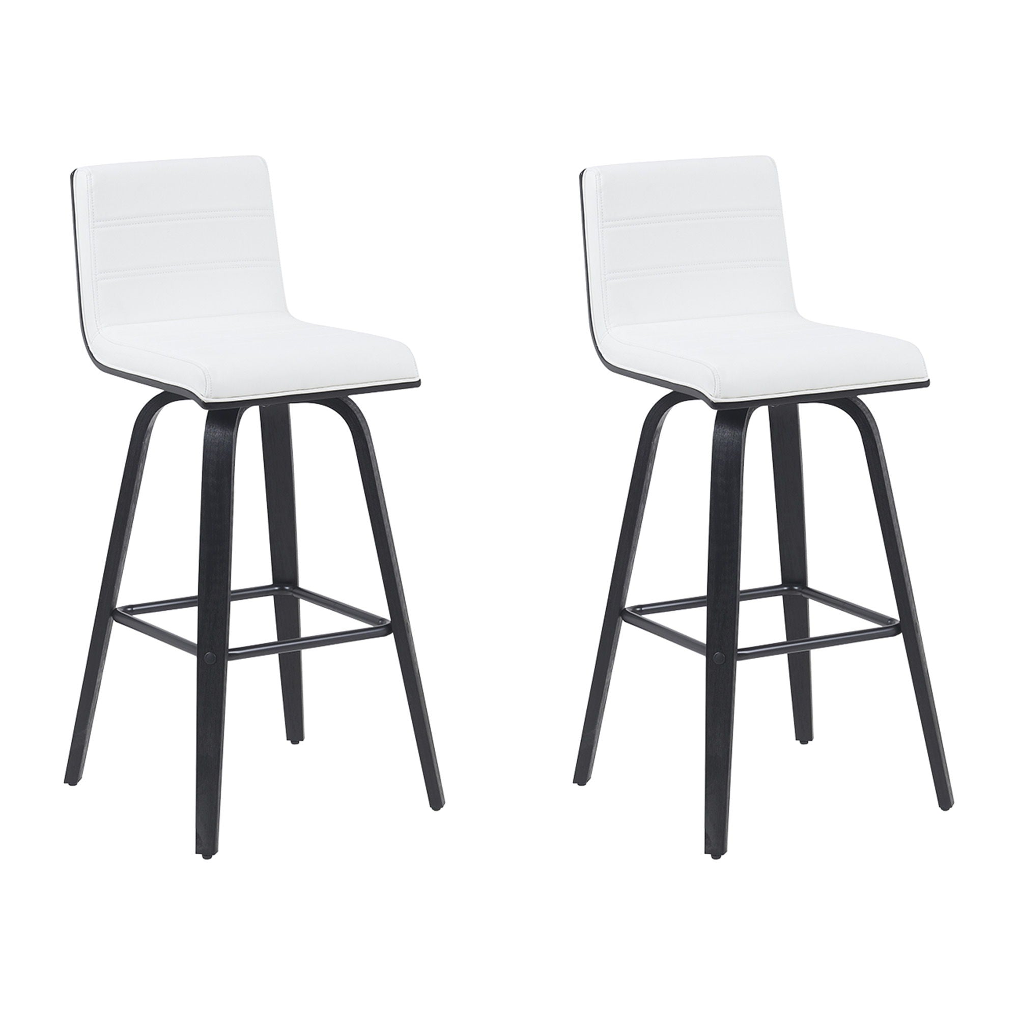 Vienna - Modern Swivel Bar Height Stool - Black Brushed Wood Frame
