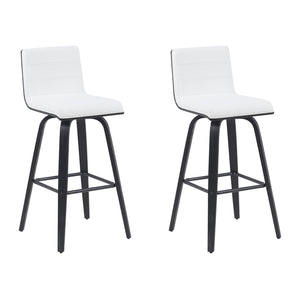 Vienna - Modern Swivel Bar Height Stool - Black Brushed Wood Frame
