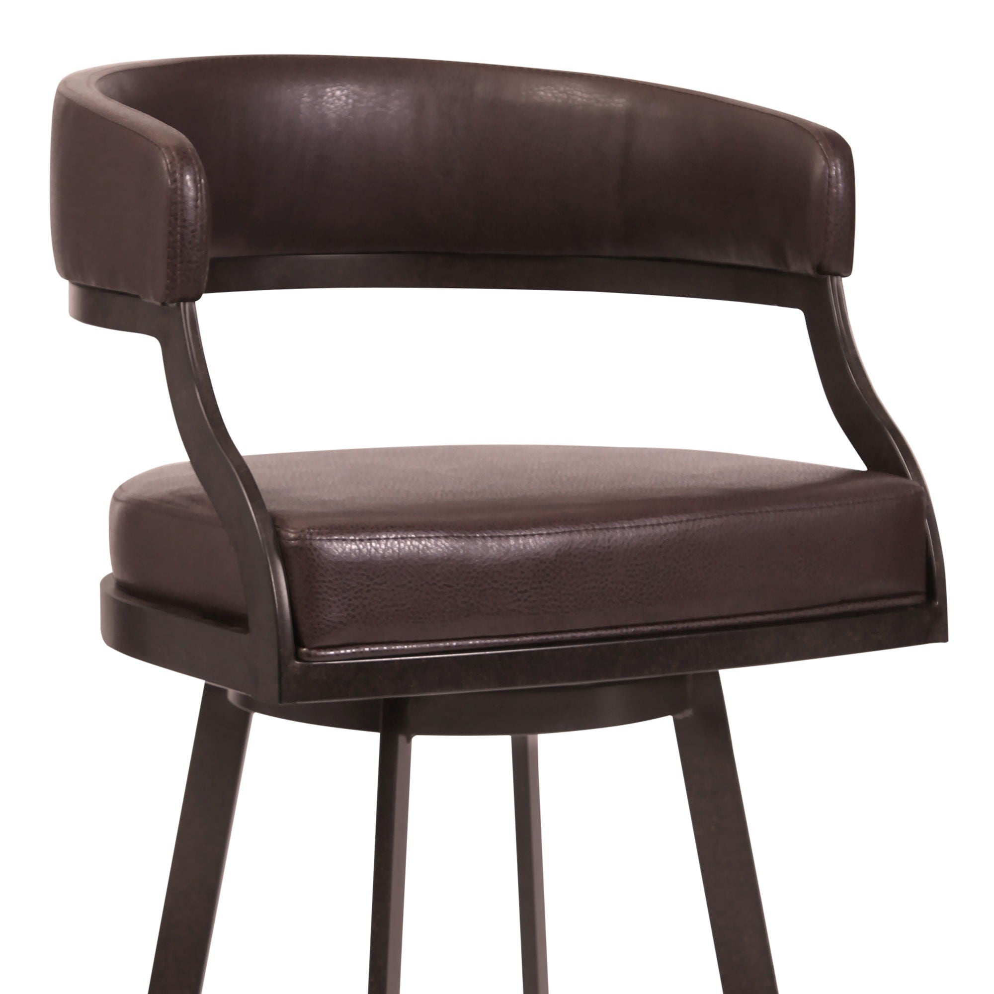 Saturn - 30" Bar Height Barstool - Auburn Bay And Brown Faux Leather