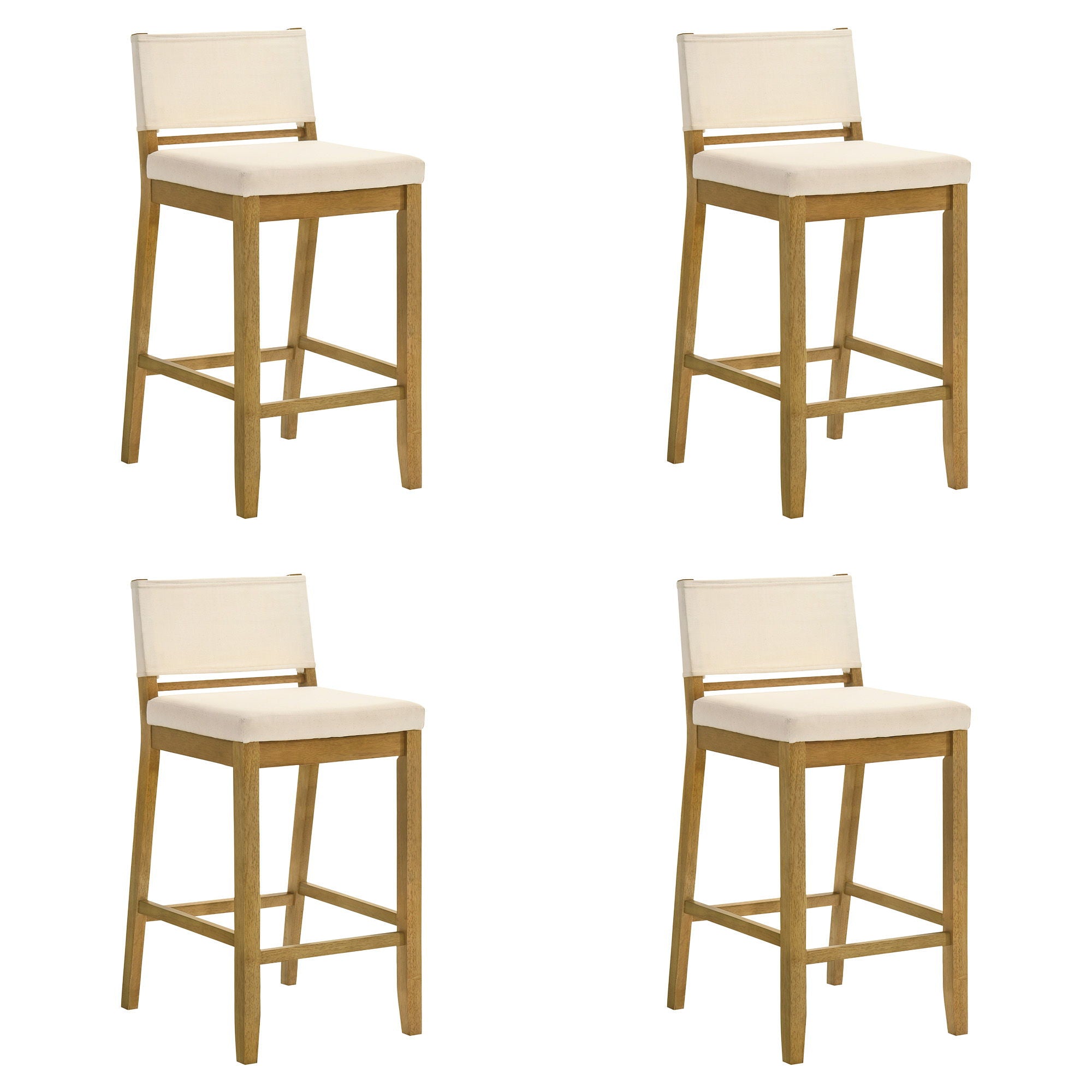 Yaneli - Contemporary Natural Wood Bar Height Kitchen Bar Stool