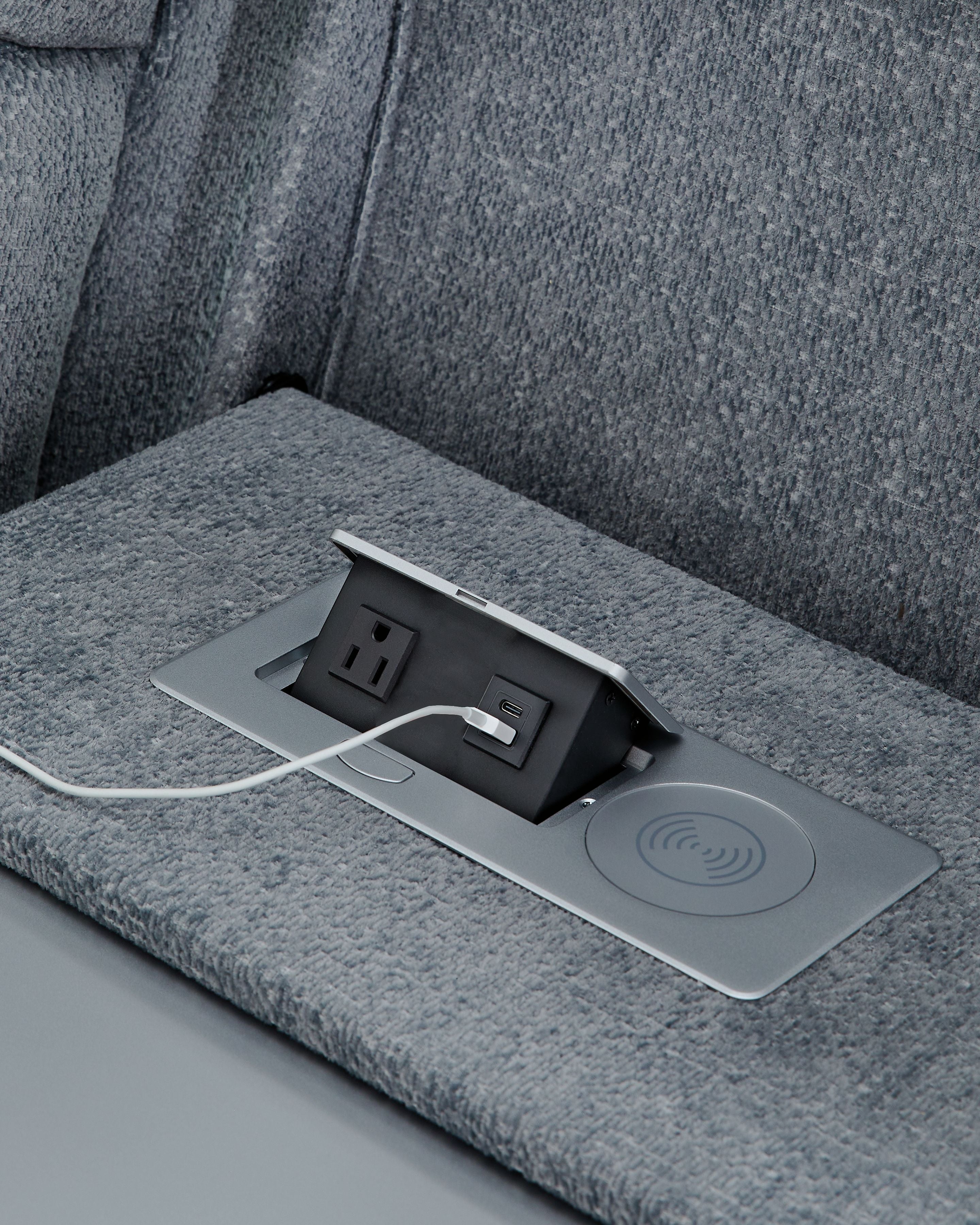 Studio Cave - Power Reclining Sofa - Steel