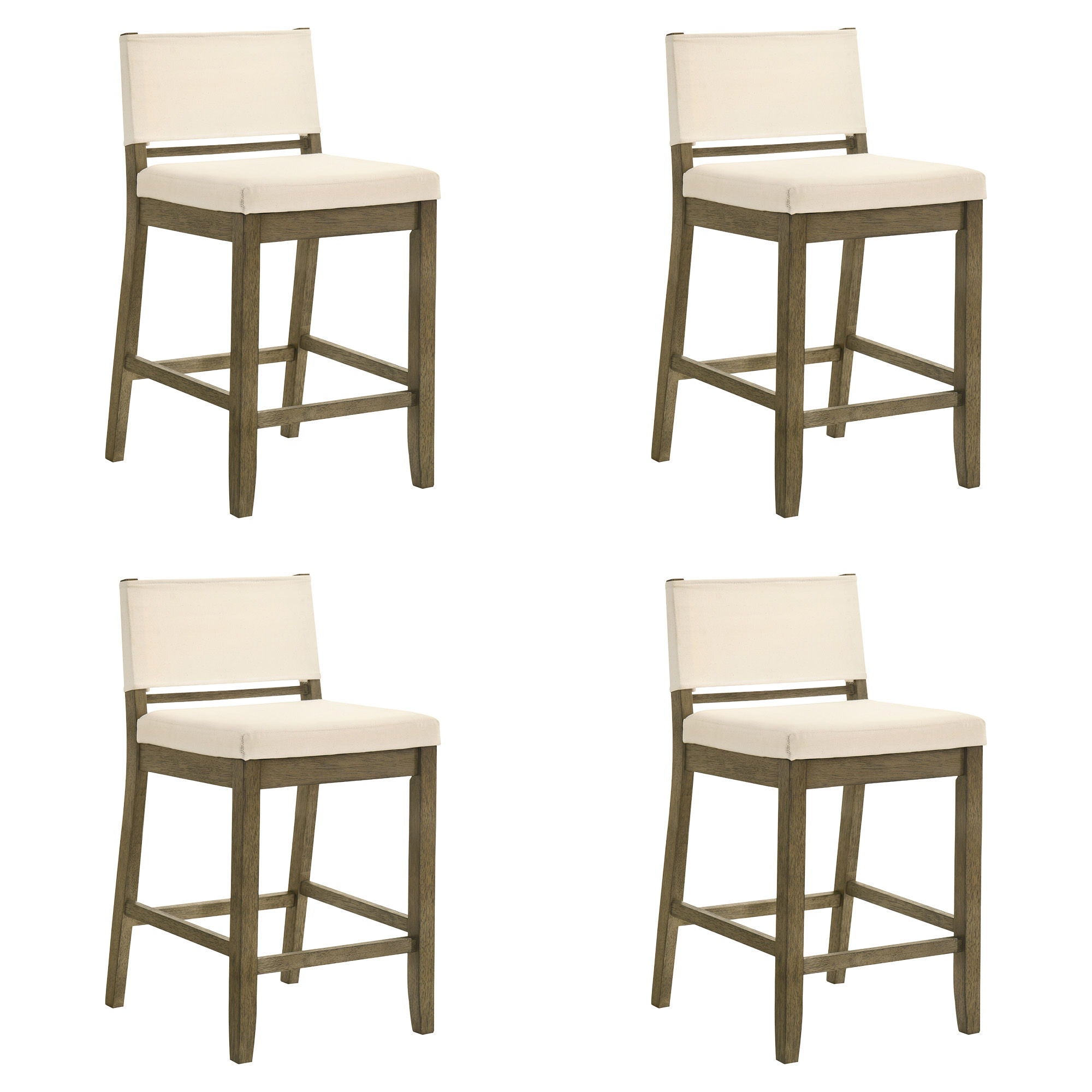 Yaneli - Contemporary Natural Wood Counter Height Kitchen Bar Stool