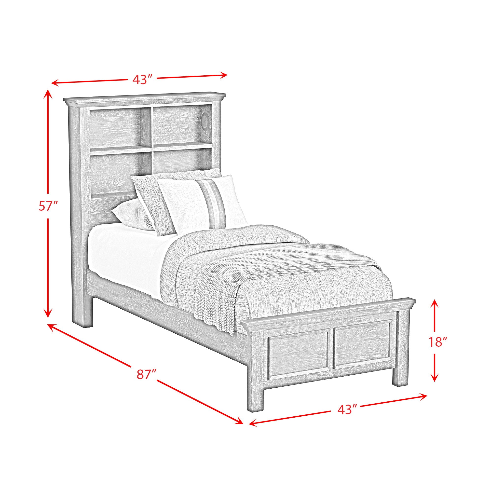 Hampton Kids - Bookcase Bedroom Set