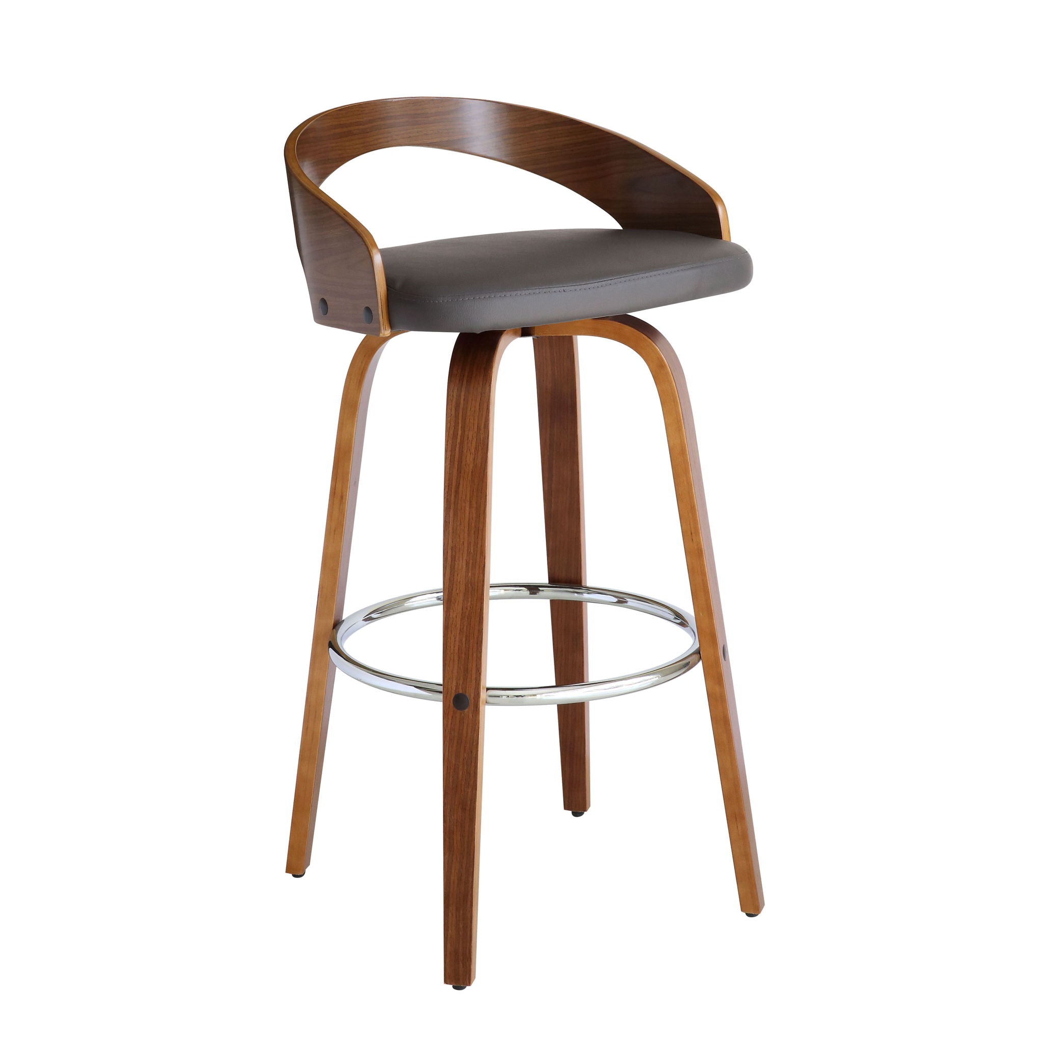Sonia - 30" Bar Height Swivel Bar Stool - Walnut Wood