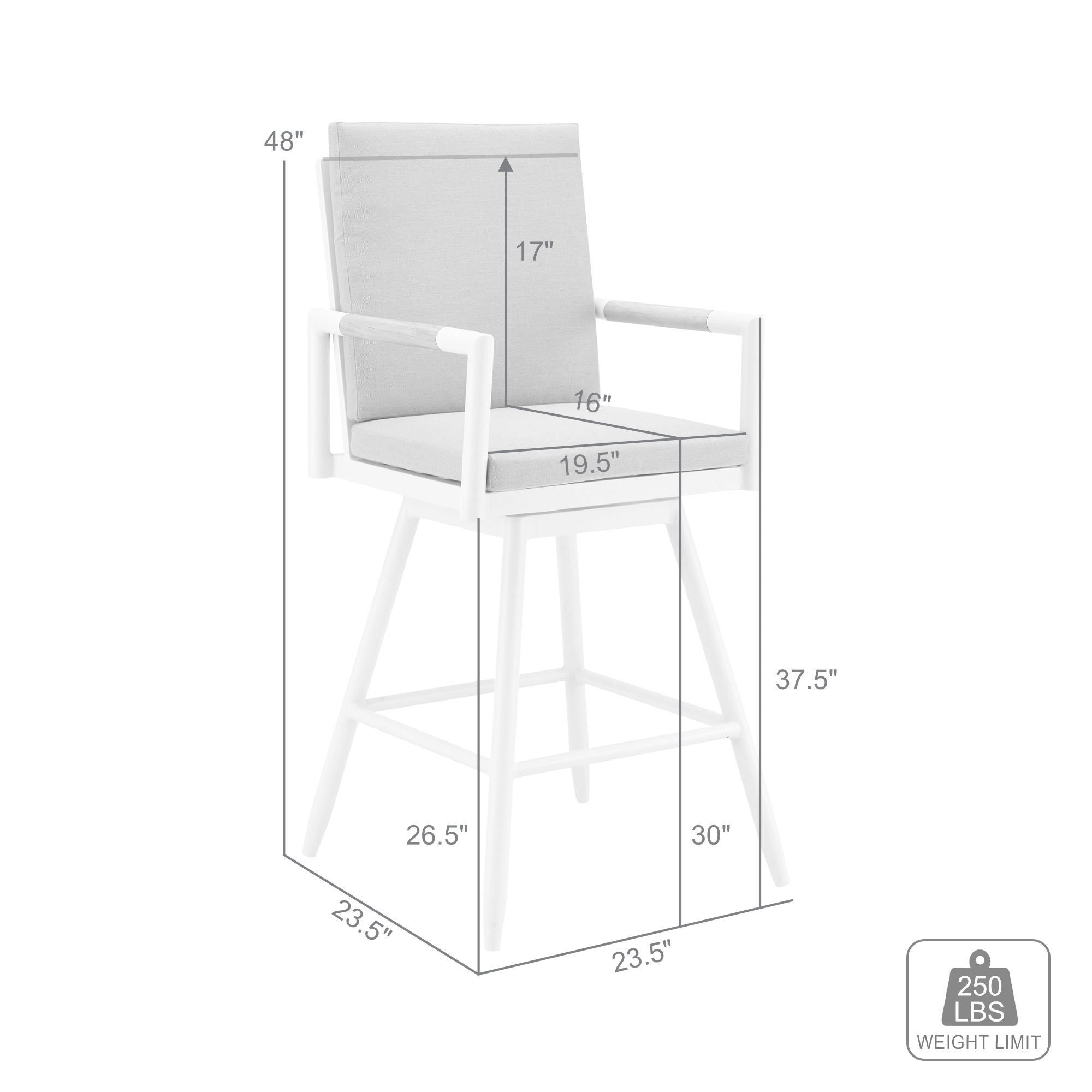 Crown - Outdoor Patio Swivel Bar Stool
