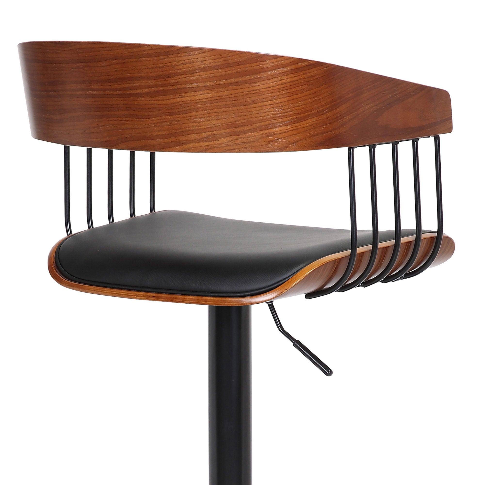 Larisa - Adjustable Walnut Wood Bar Stool