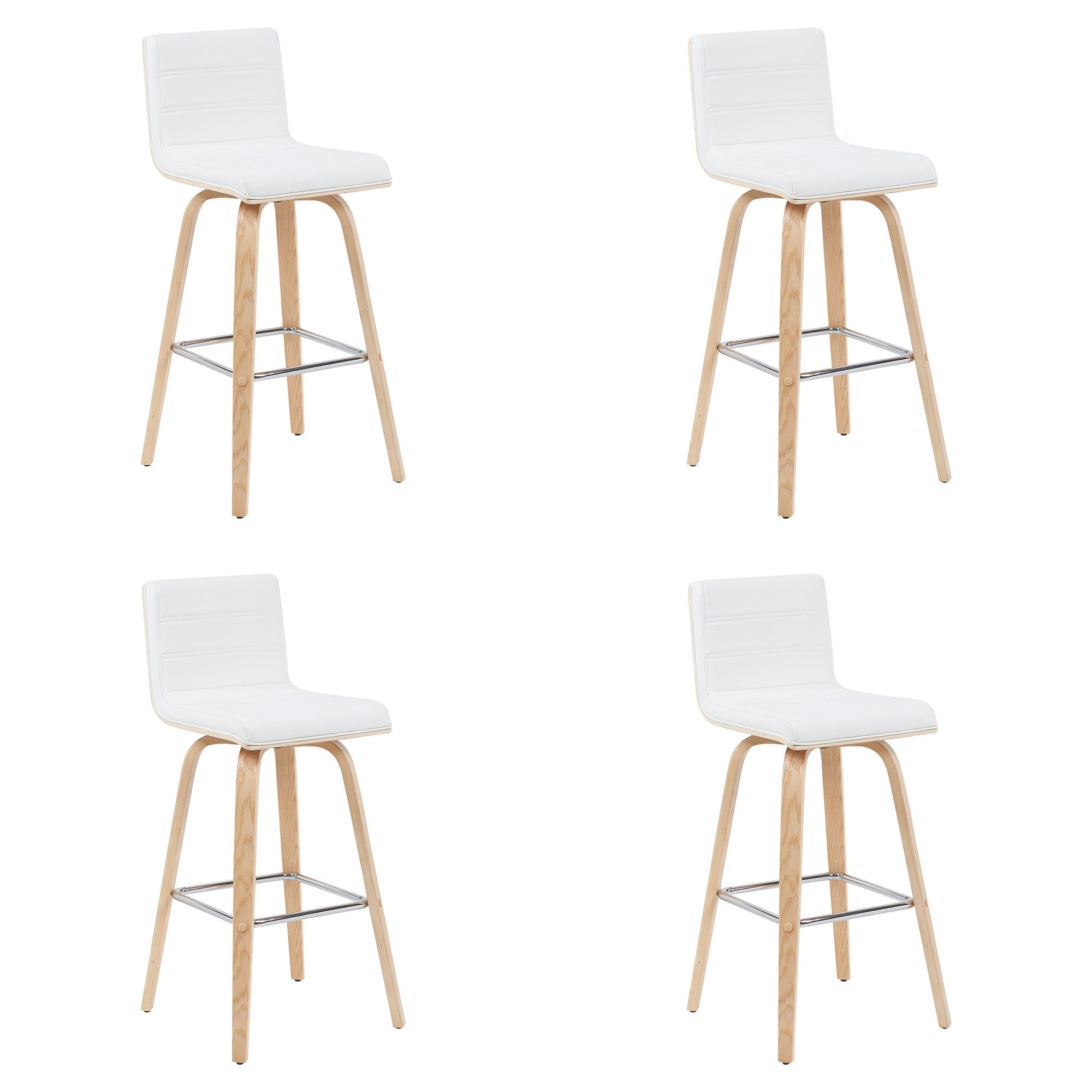 Vienna - Modern Swivel Bar Height Stool - Patterned Oak Wood Frame