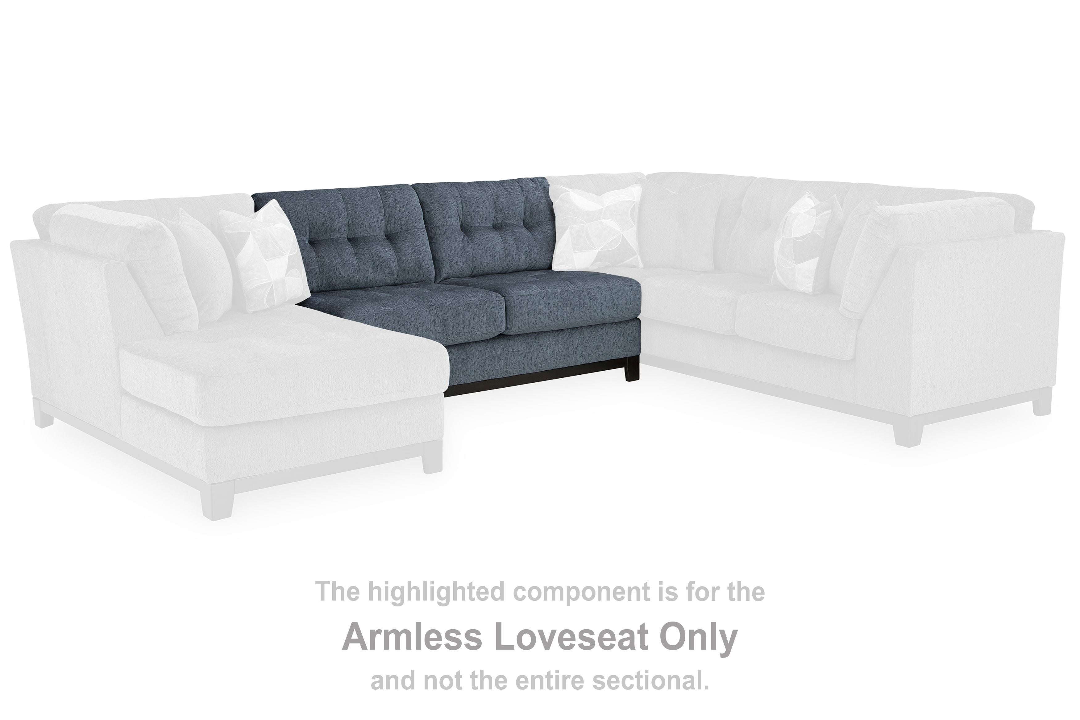 Maxon Place - Armless Loveseat - Navy