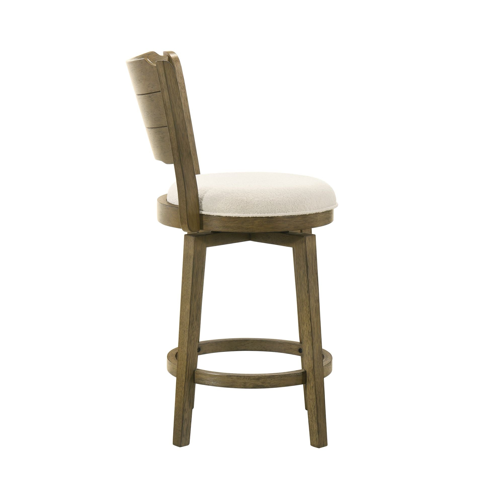 Winsley - Coastal Modern Swivel Wood Counter Height Kitchen Bar Stool