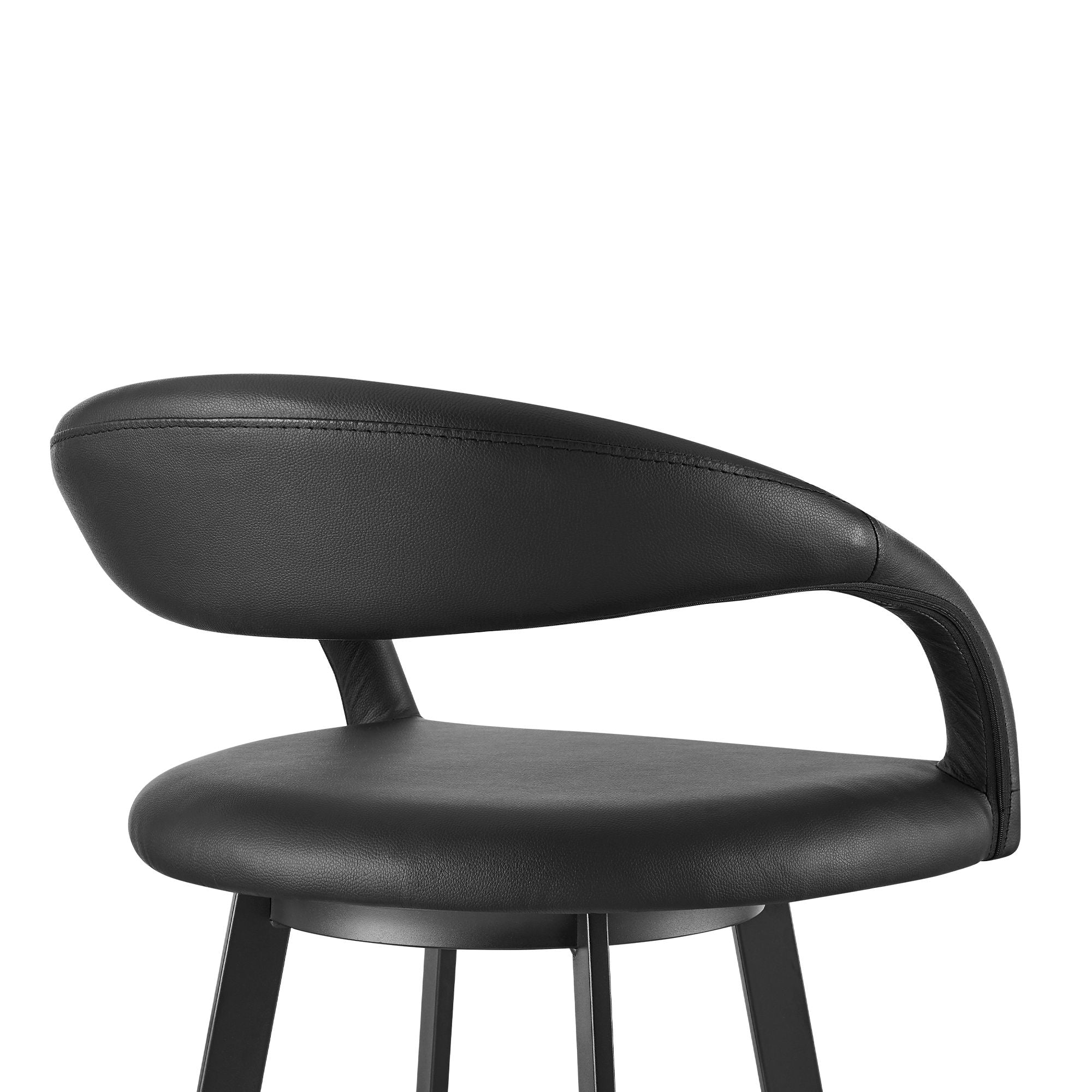 Ramona - 26" Swivel Counter Stool - Matte Black / Black