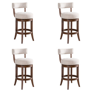 Mystic - Solid Wood Upholstered 26" Counter Height Swivel Barstool