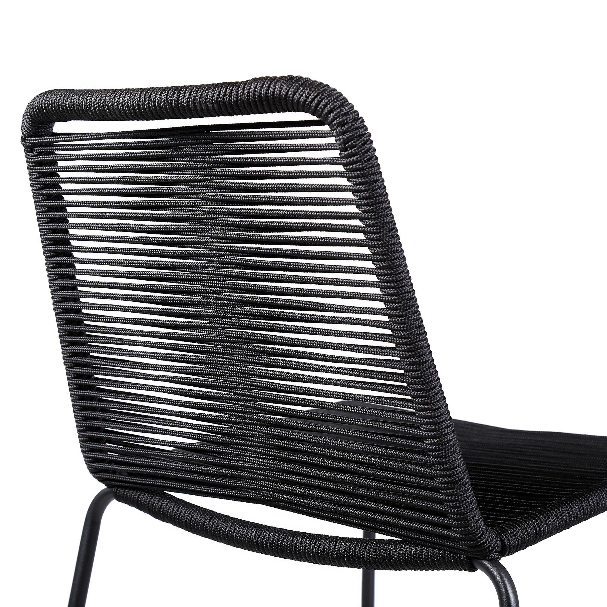 Shasta - 30" Outdoor Metal And Rope Stackable Barstool