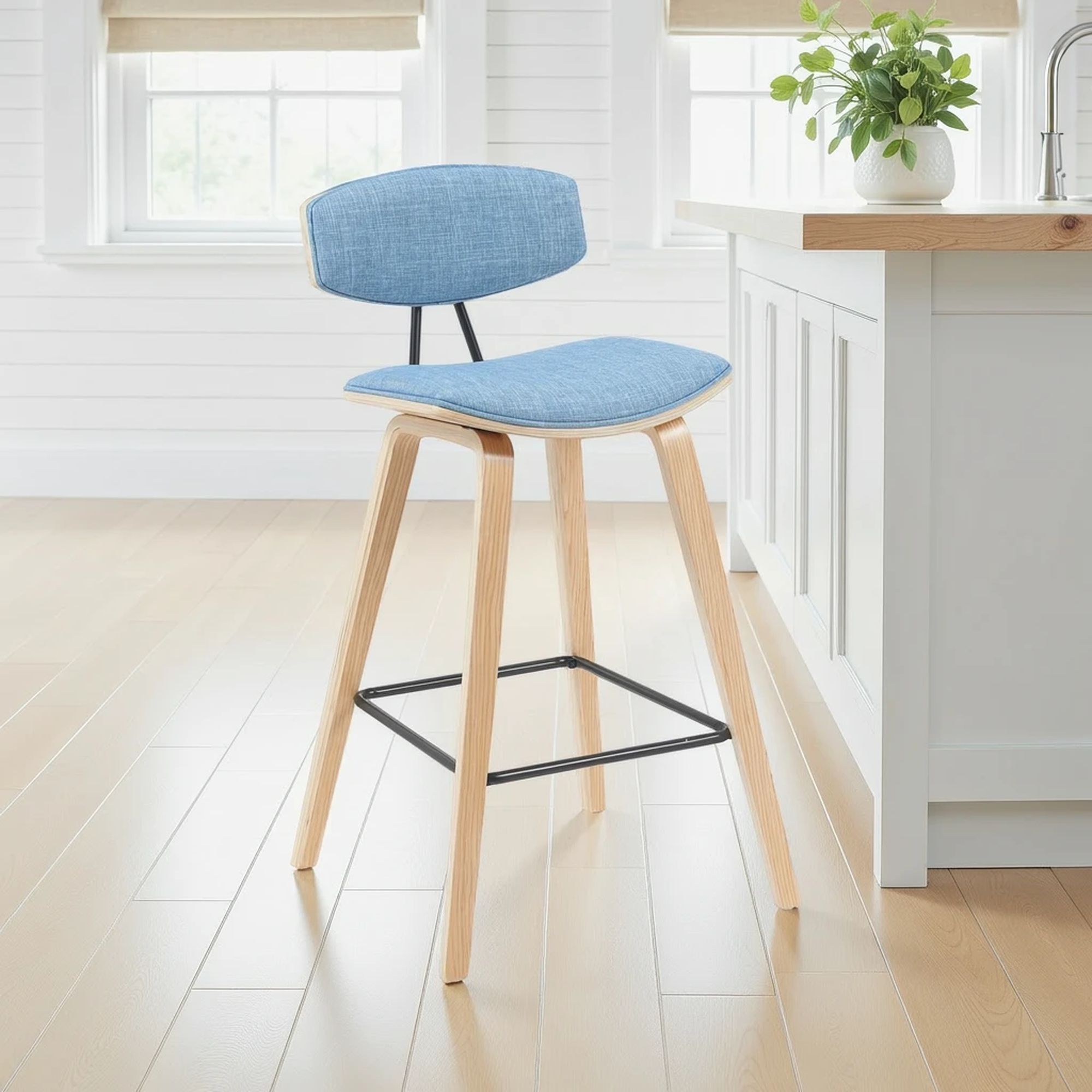 Fox - Swivel Counter Height Stool - Light Brown