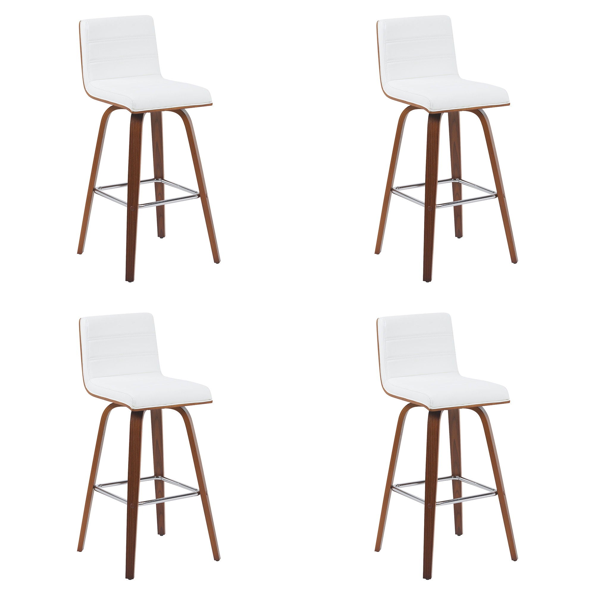Vienna - Modern Swivel Bar Height Stool - Walnut Finished Wood Frame