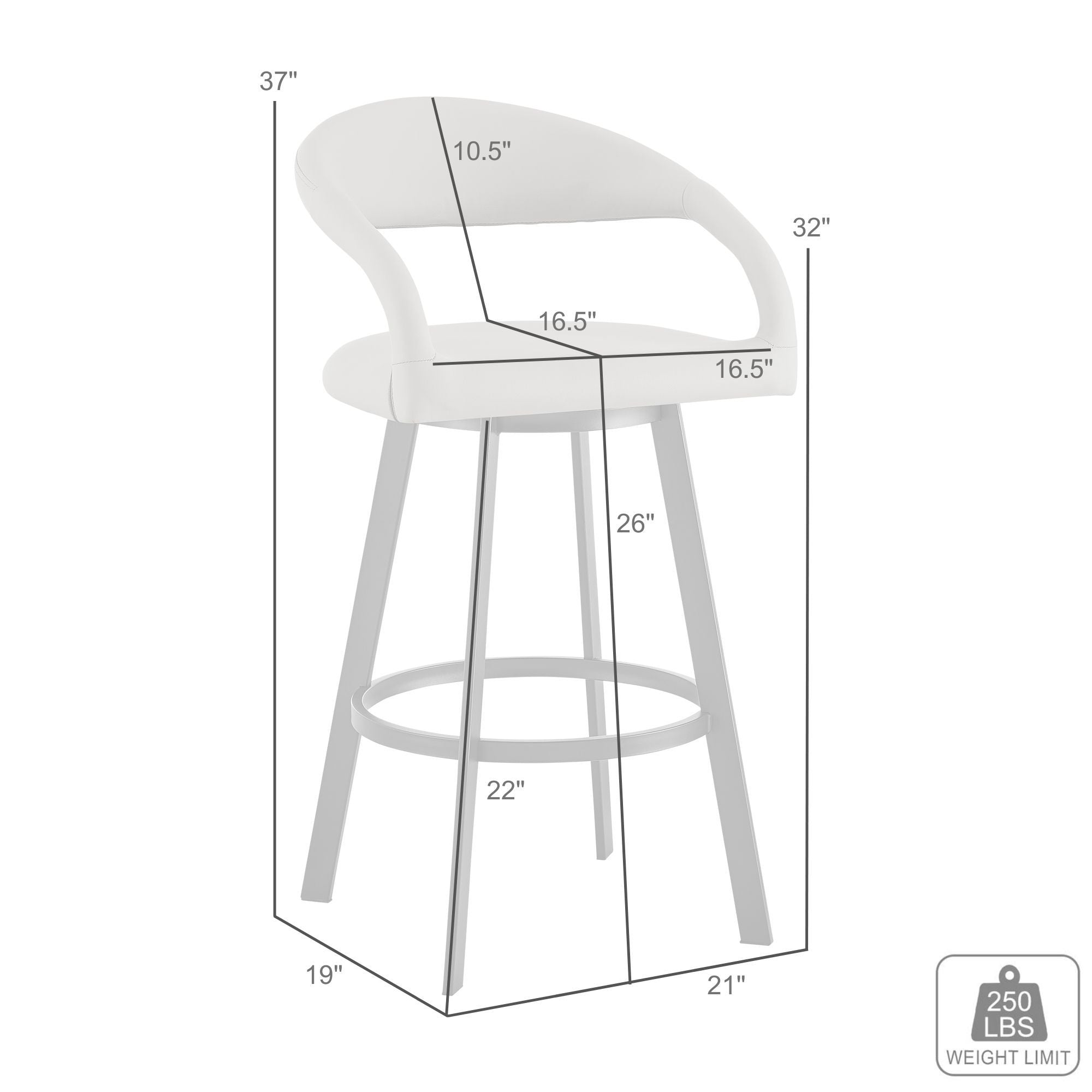 Ramona - 26" Swivel Counter Stool - Matte Black / Black