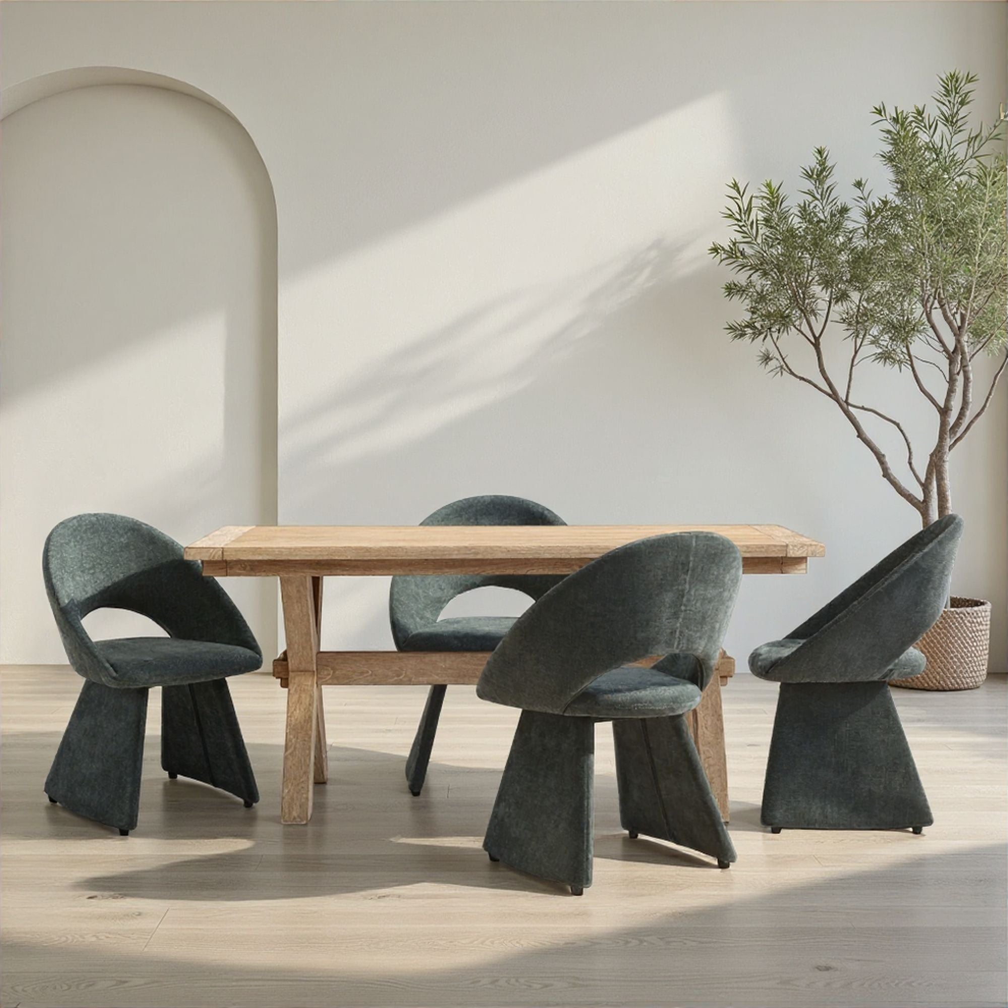 Angelina - Modern Curved Back Upholstered Dining Chair