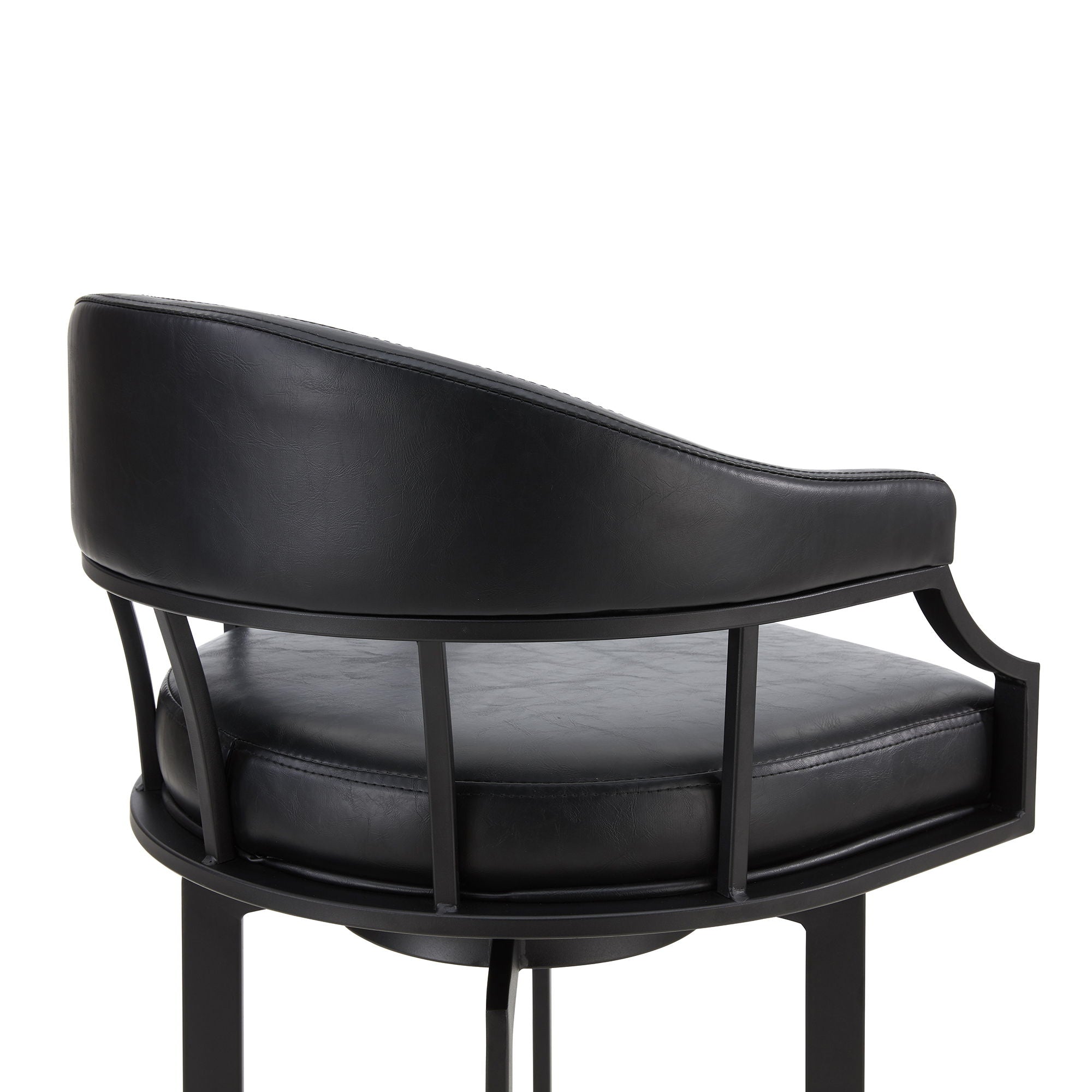 Pharaoh - Swivel Powder Coated And Faux Leather Metal Bar Stool