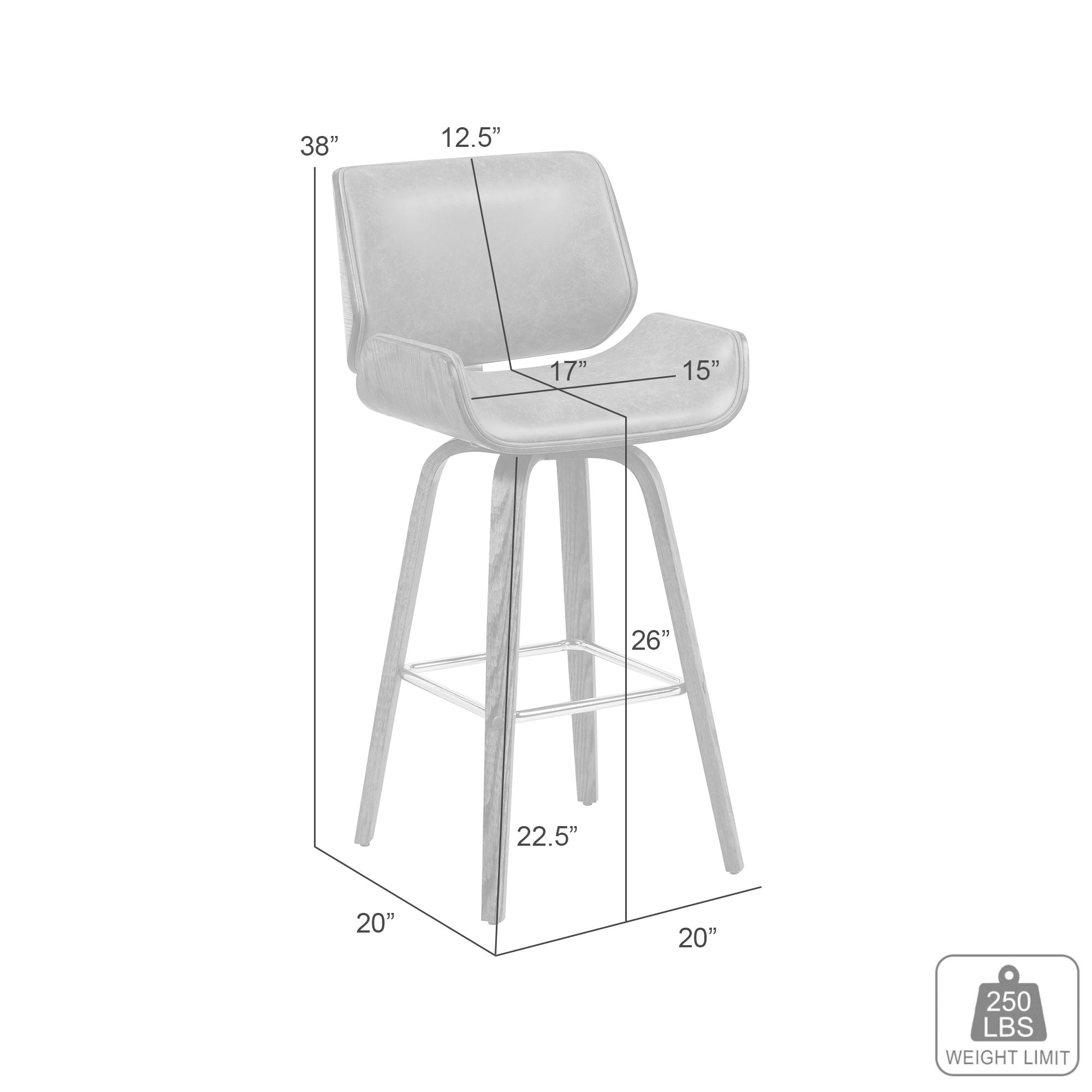 Tyler - 26" Counter Height Swivel Bar Stool
