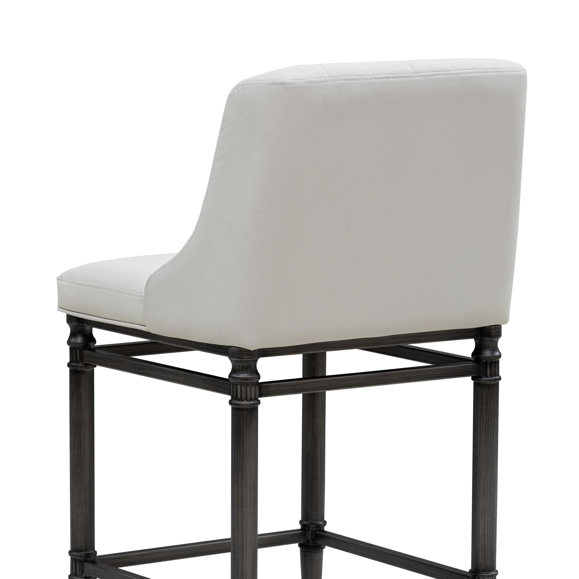 Marvin - Steel Frame Faux Leather Upholstered Counter Height Barstool