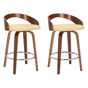 Sonia - 26" Counter Height Swivel Bar Stool - Walnut Wood
