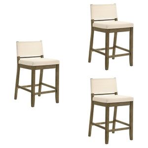 Yaneli - Contemporary Natural Wood Counter Height Kitchen Bar Stool
