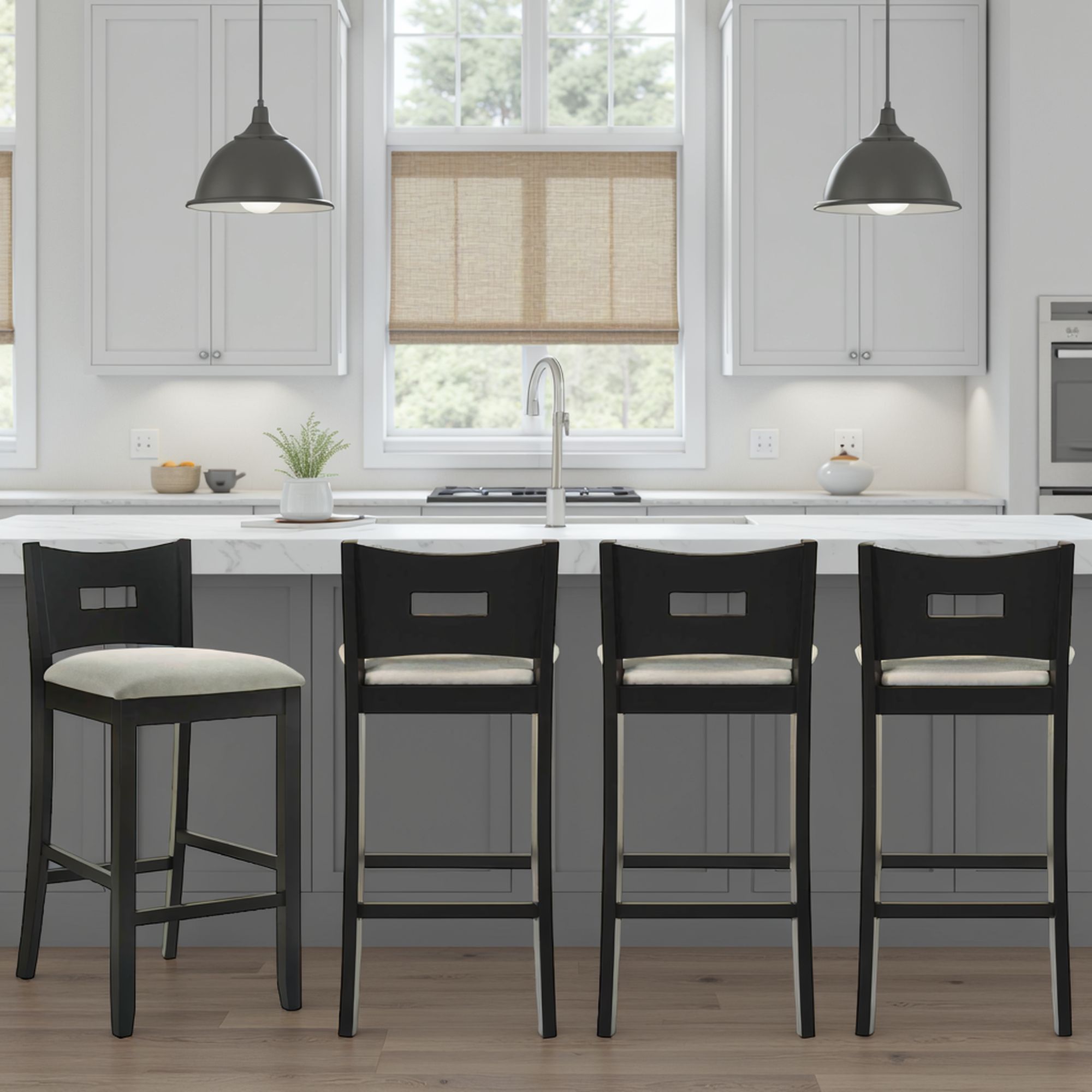 Ren - 26" Counter Height Rubberwood Barstool