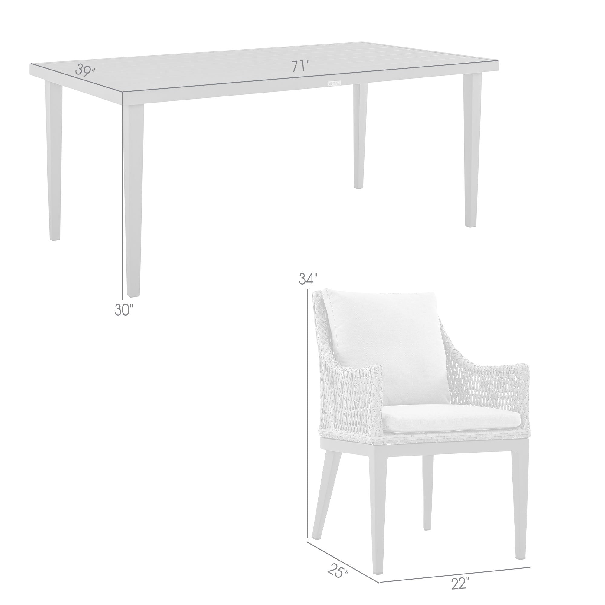 Silvana - Aluminum Outdoor Dining Set