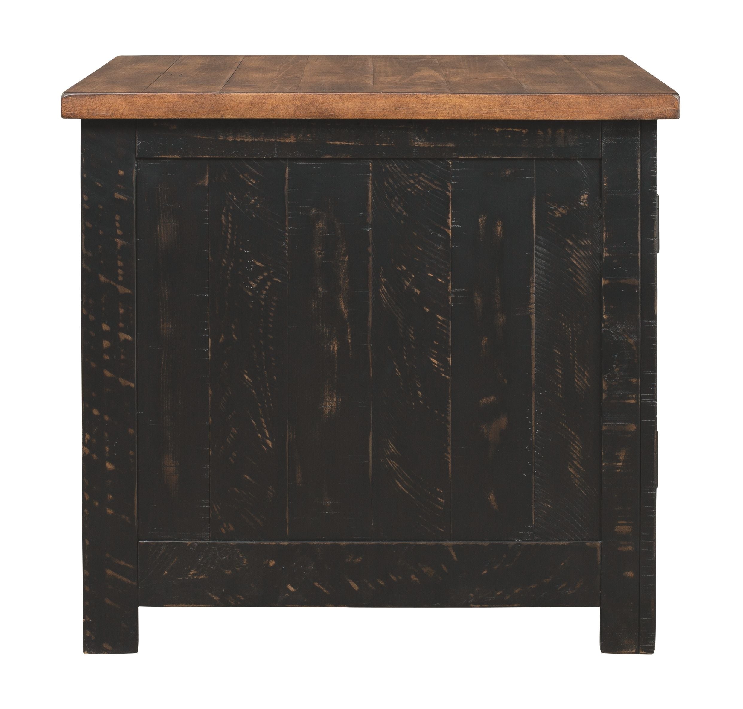 Valebeck - Rectangular End Table - Black / Brown