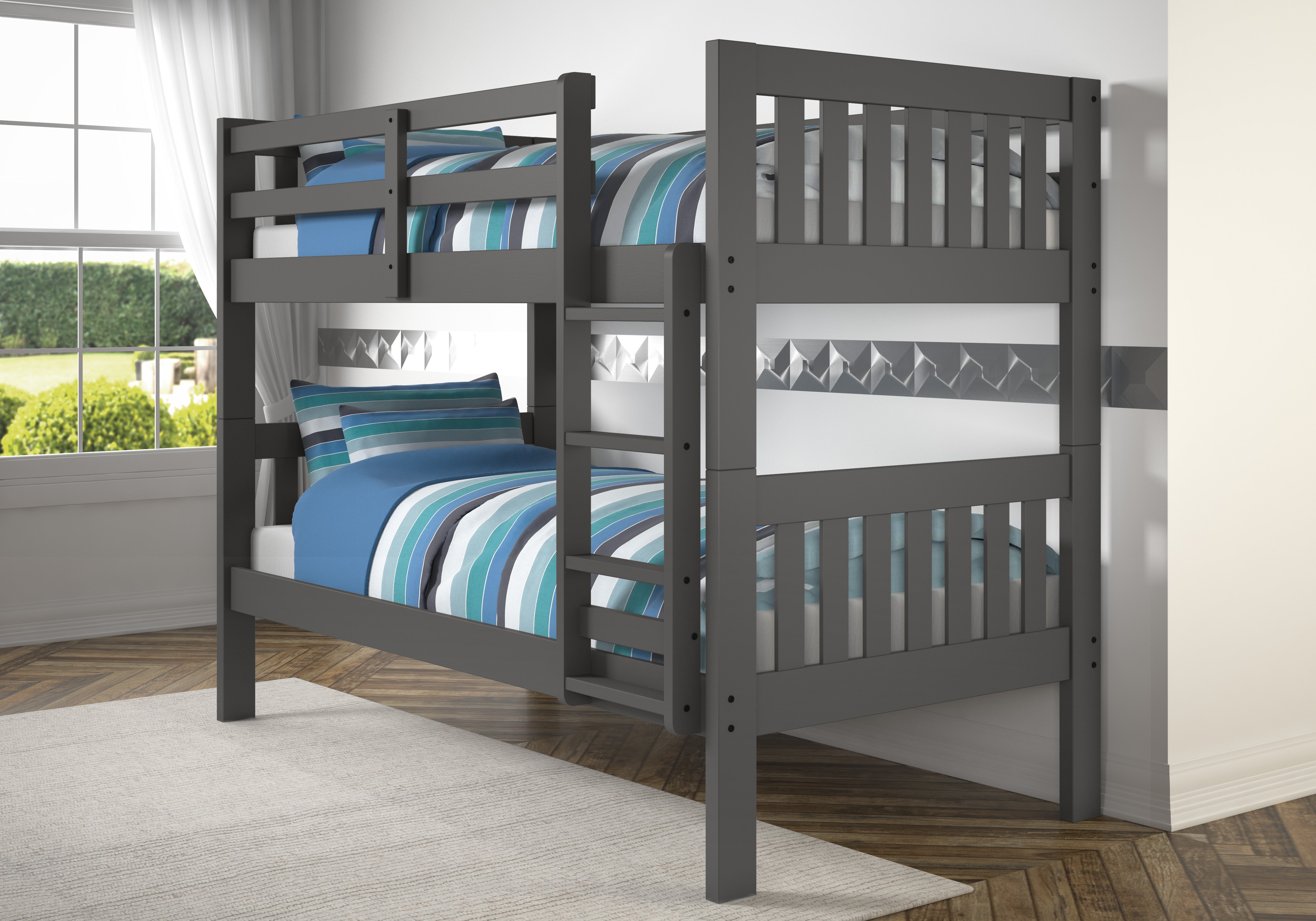 Donco Mission Grey Twin Bunk Bed
