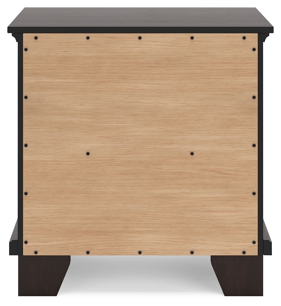 Covetown - Two Drawer Night Stand - Dark Brown