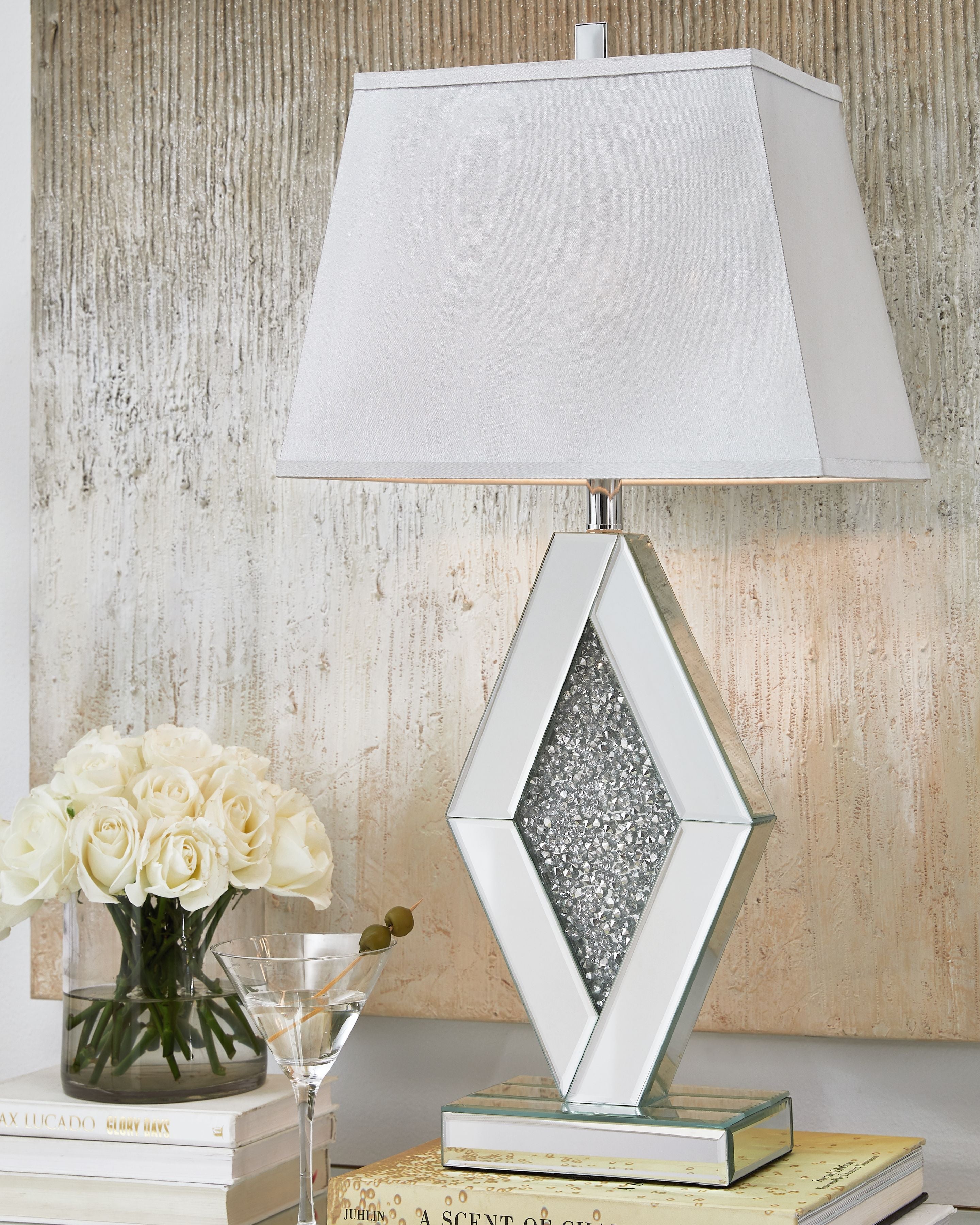 Prunella - Mirror Table Lamp - Silver Finish