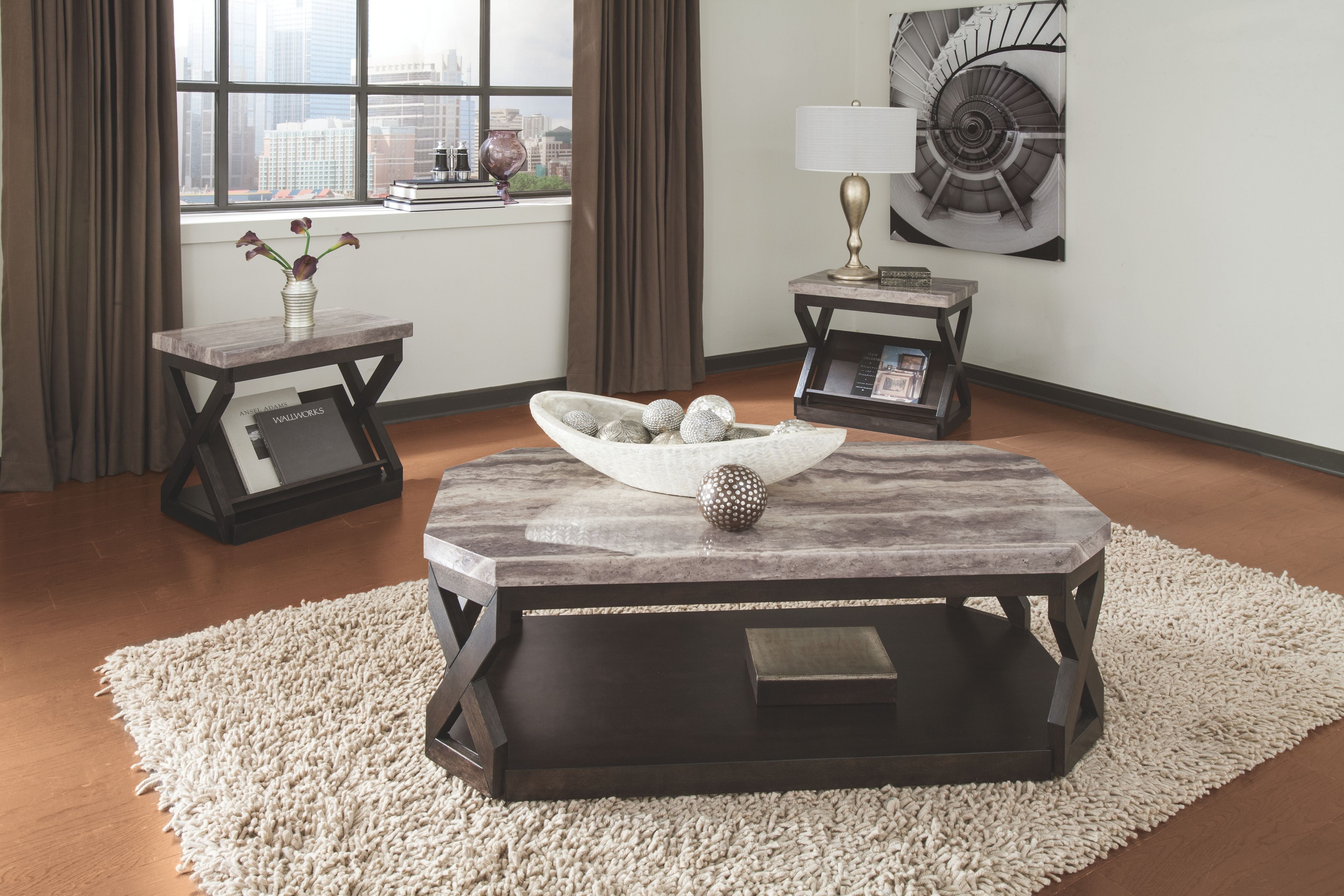 Radilyn - Grayish Brown - Occasional Table Set (3/CN)