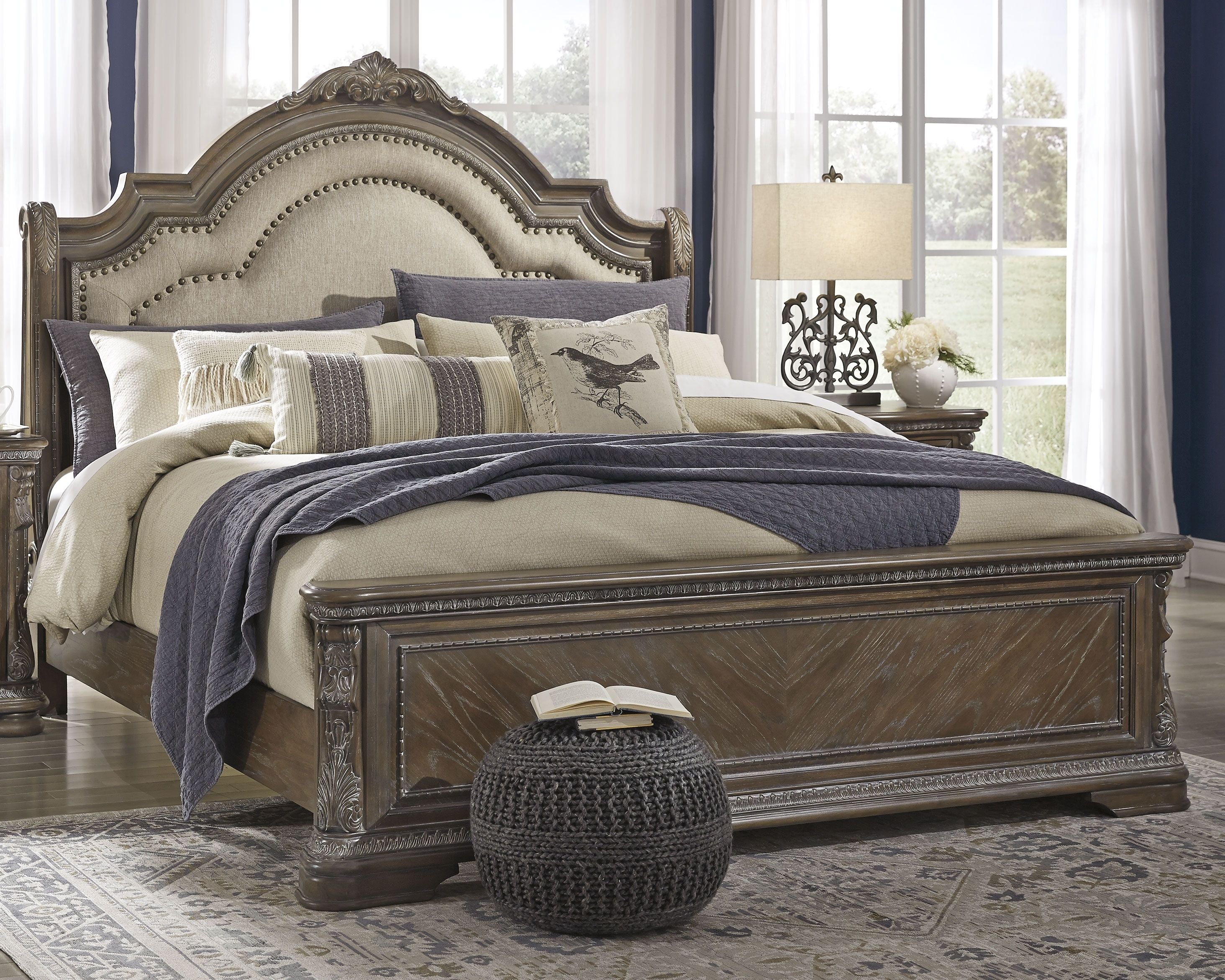 Charmond - Brown - UPH Sleigh Bed