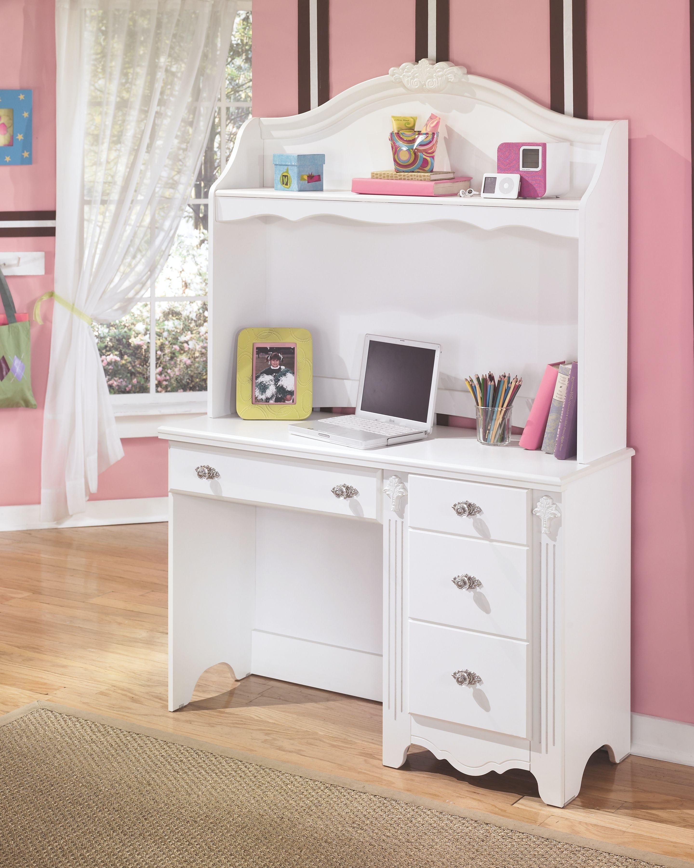 Exquisite - White - Bedroom Desk Hutch
