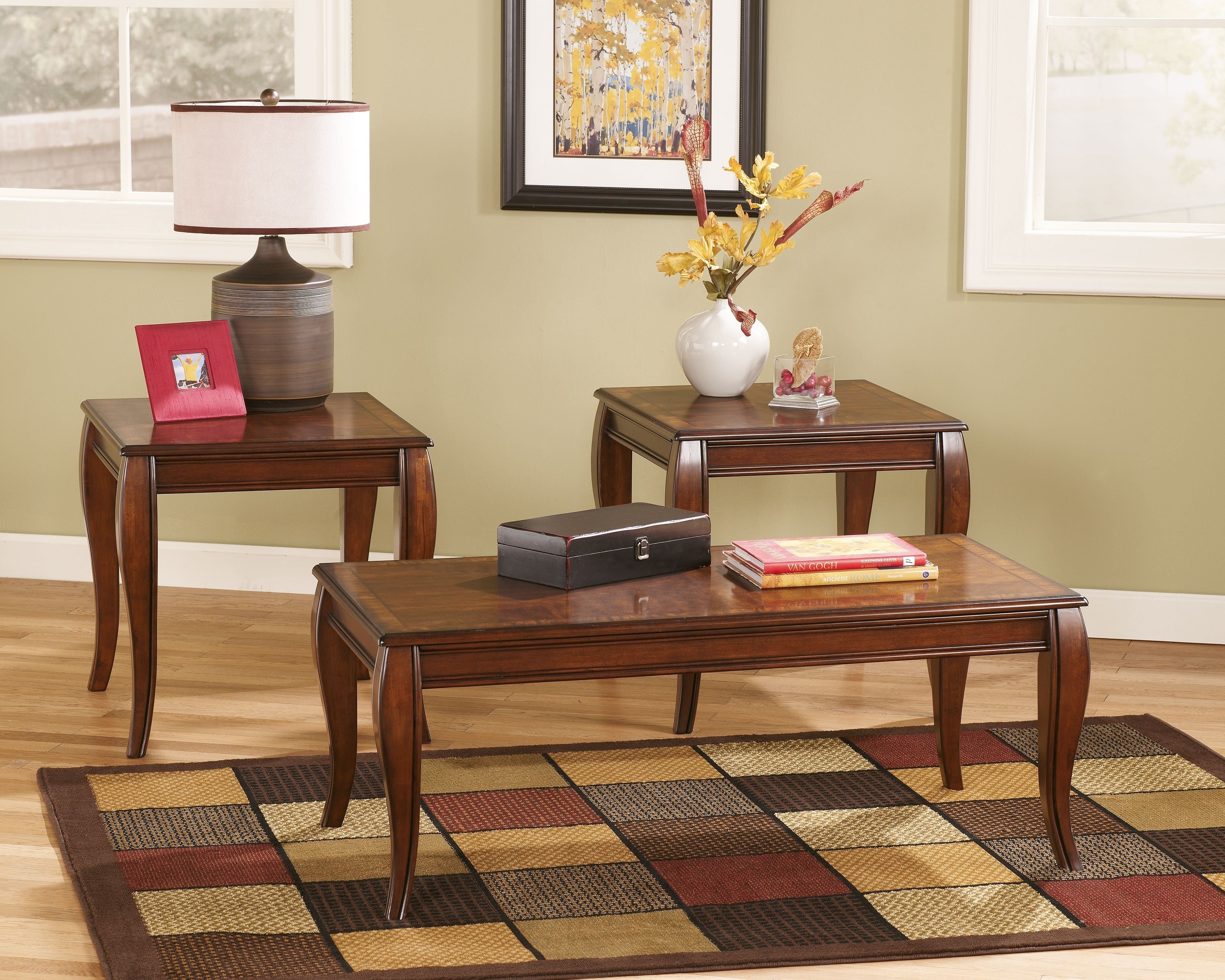 Mattie - Reddish Brown - Occasional Table Set (3/CN)