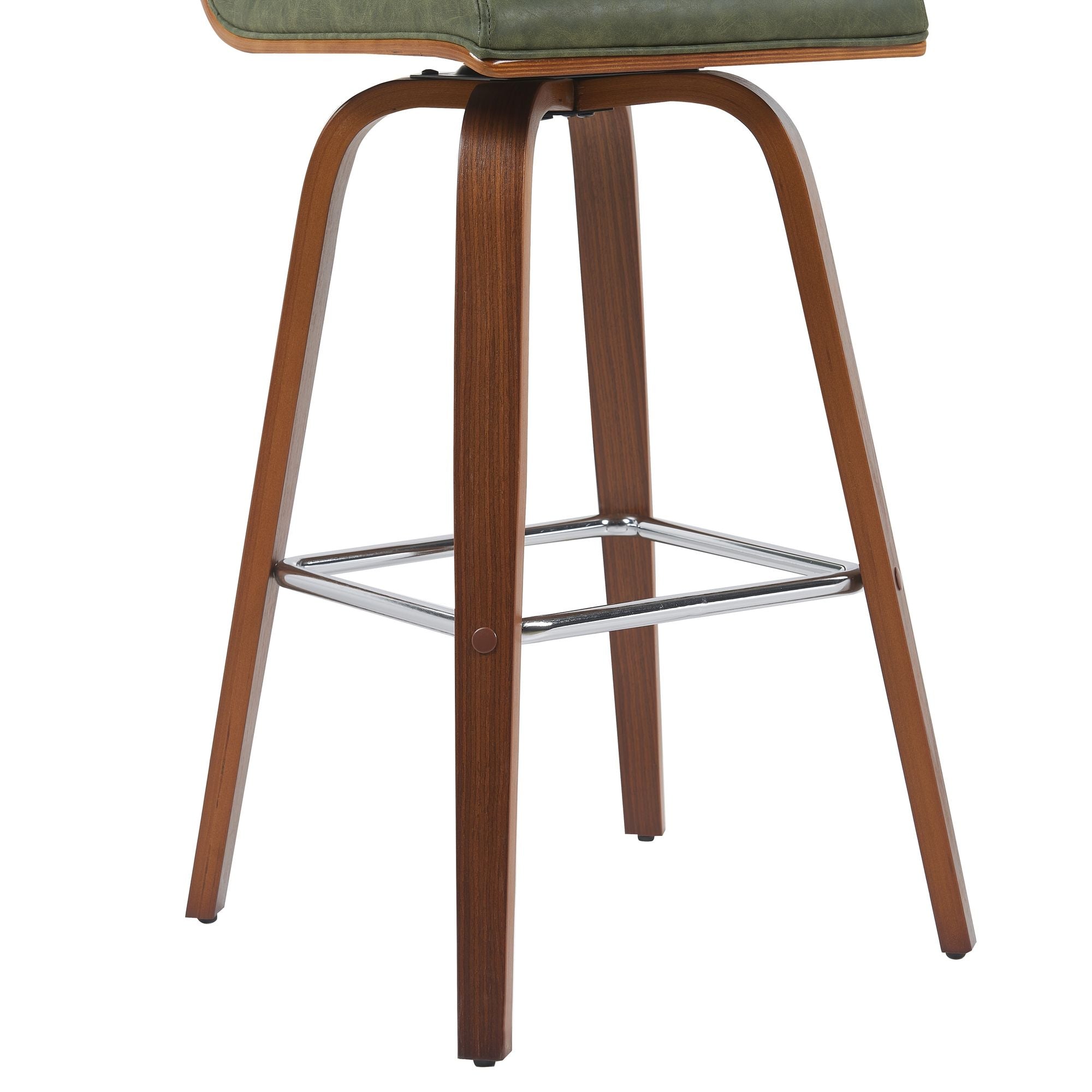 Vienna - Modern Swivel Bar Height Stool - Walnut Finished Wood Frame